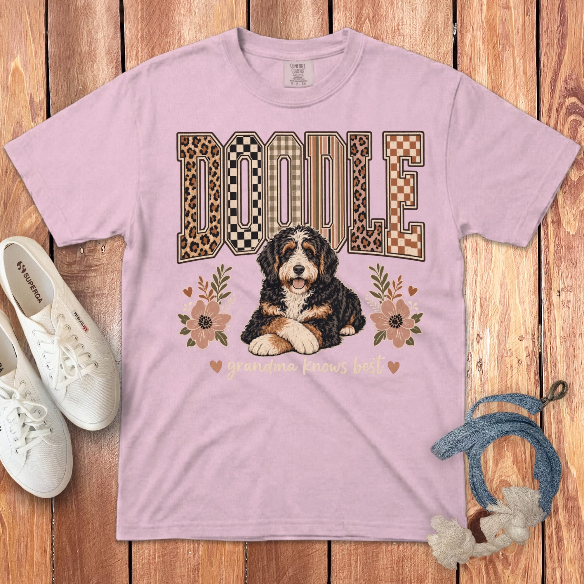 Bernedoodle Grandma Knows Signature T-Shirt in Blossom / S by Puppy Jo