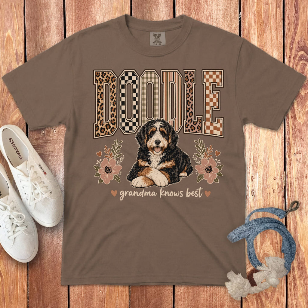 Bernedoodle Grandma Knows Signature T-Shirt in Espresso / S by Puppy Jo