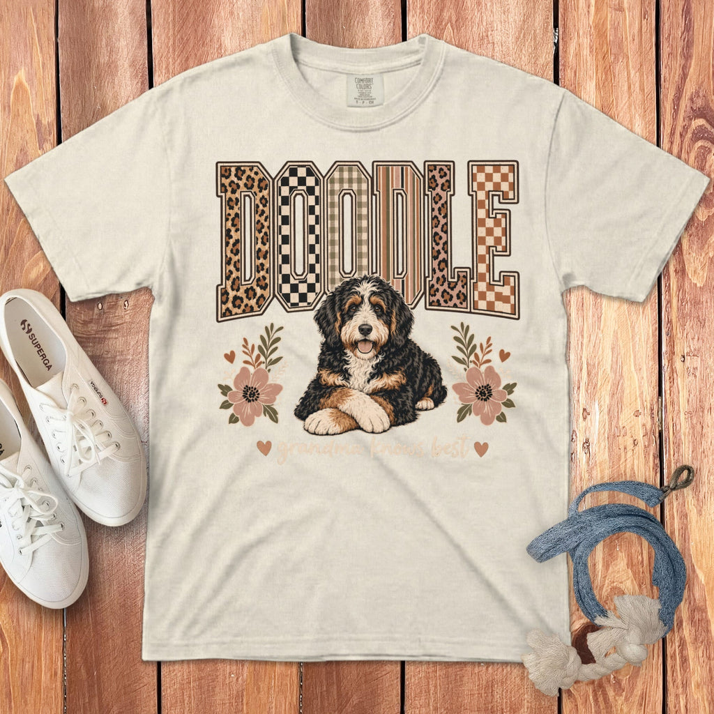 Bernedoodle Grandma Knows Signature T-Shirt in Ivory / S by Puppy Jo
