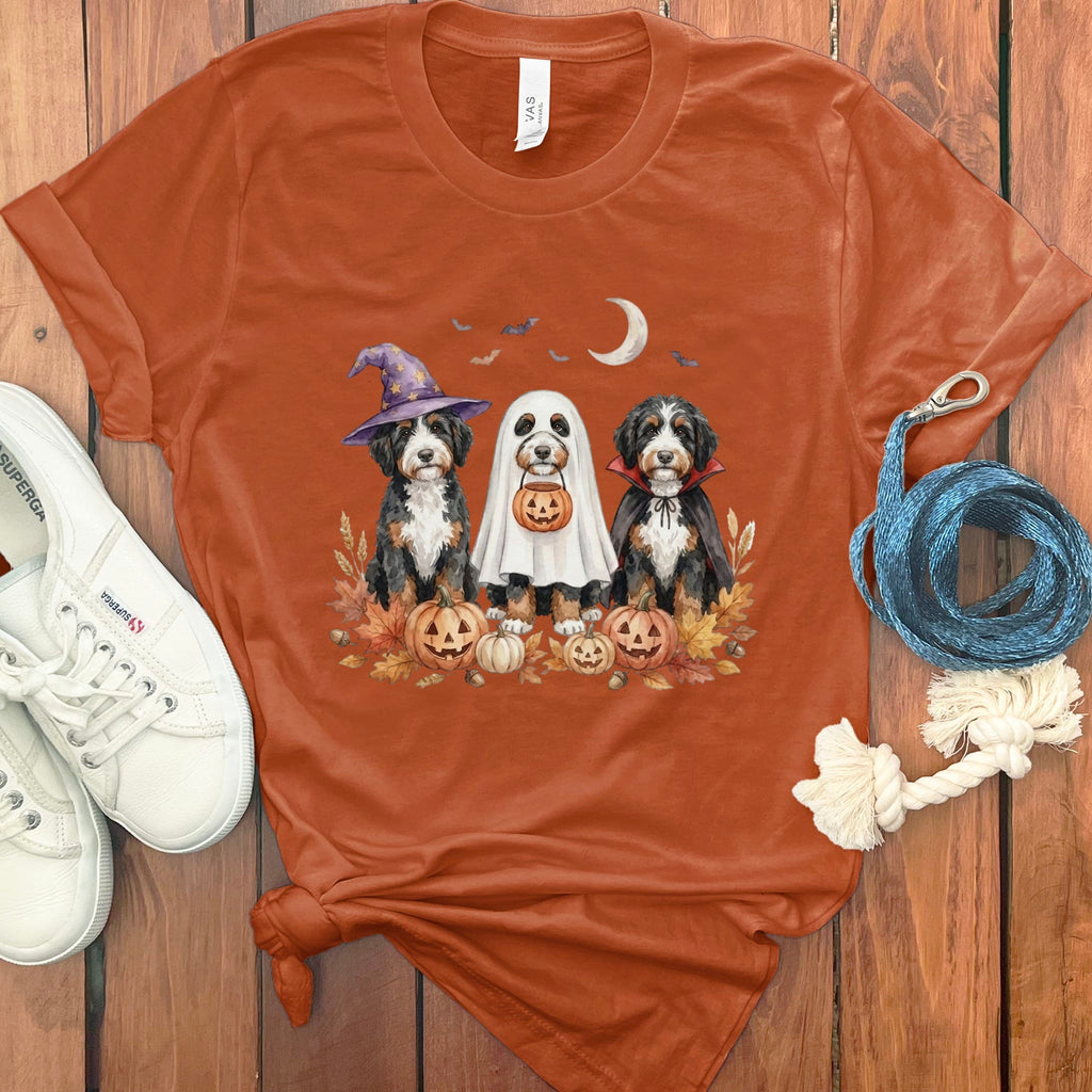 Bernedoodle Halloween Crew T-Shirt in Autumn / S by Puppy Jo