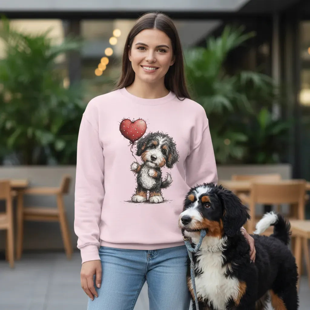 Bernedoodle Heart Sweatshirt in by Puppy Jo