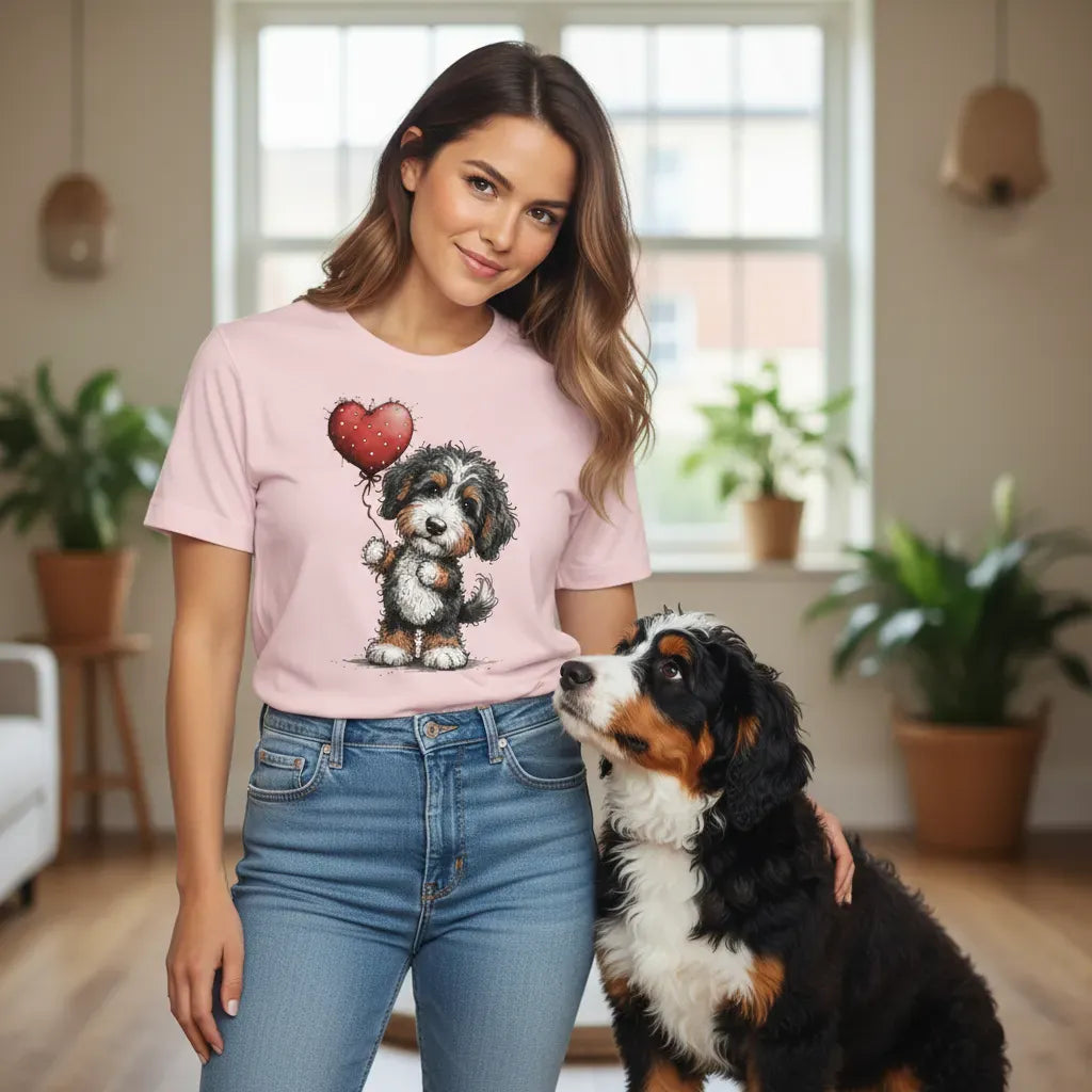 Bernedoodle Heart T-Shirt in by Puppy Jo