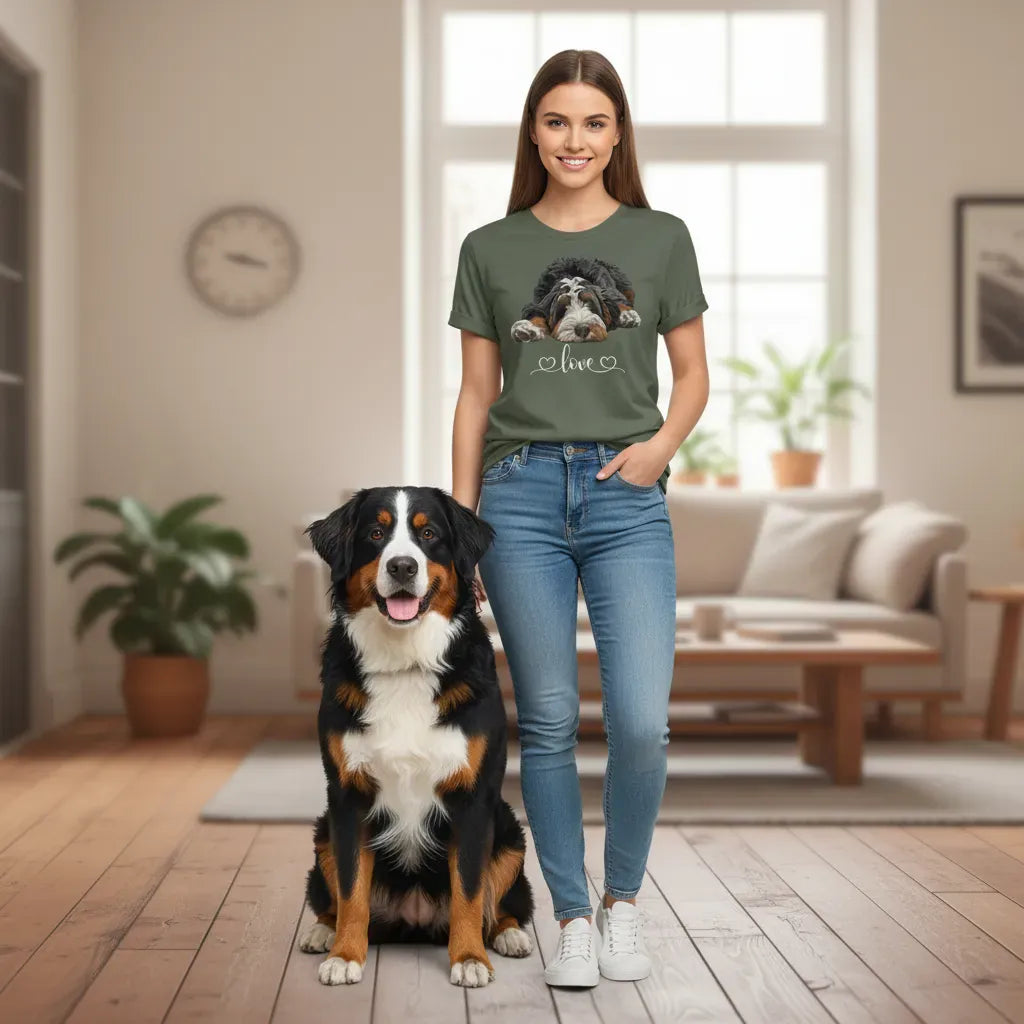 Bernedoodle Heart T-Shirt in by Puppy Jo