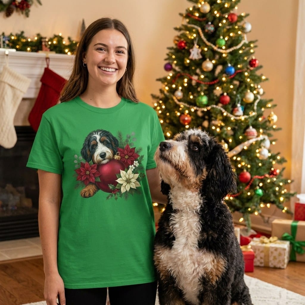 Bernedoodle Holiday Cheer Sweatshirt in by Puppy Jo