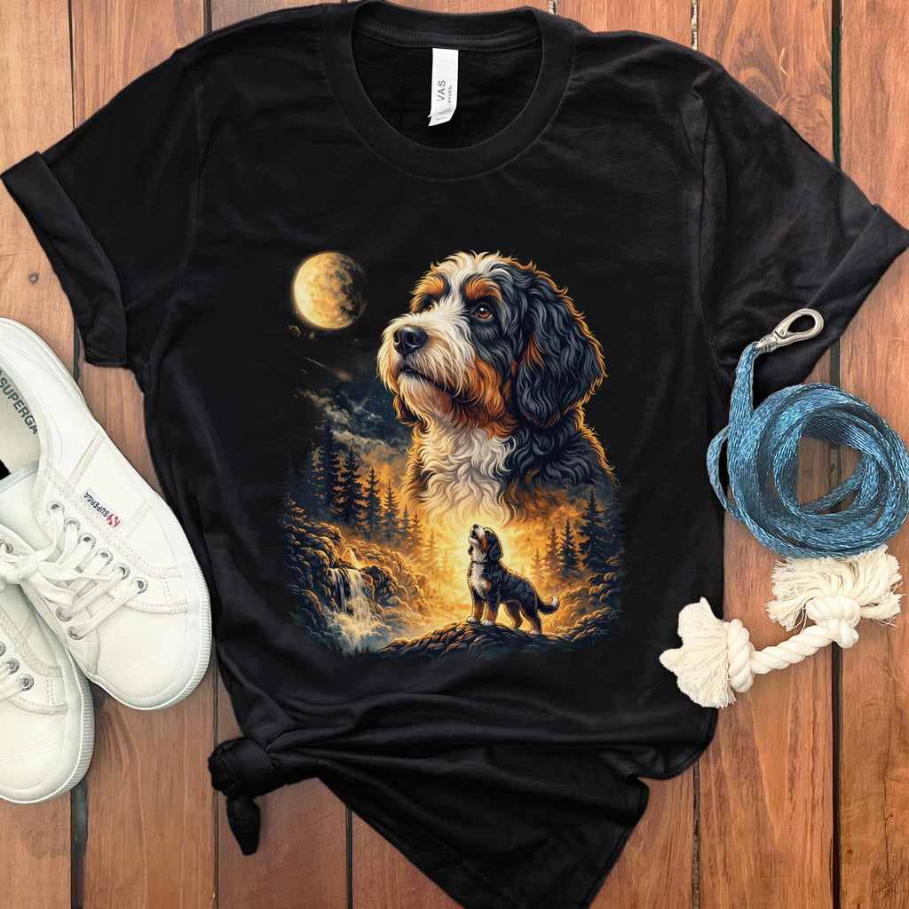 Bernedoodle Howling T-Shirt in Black / M by Puppy Jo