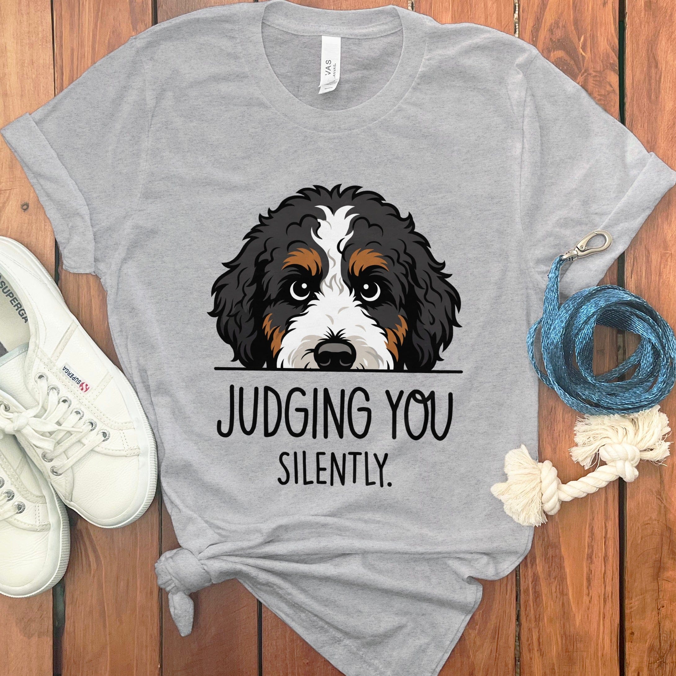 Bernedoodle Judging T-Shirt in Athletic Heather / M by MyDesigns