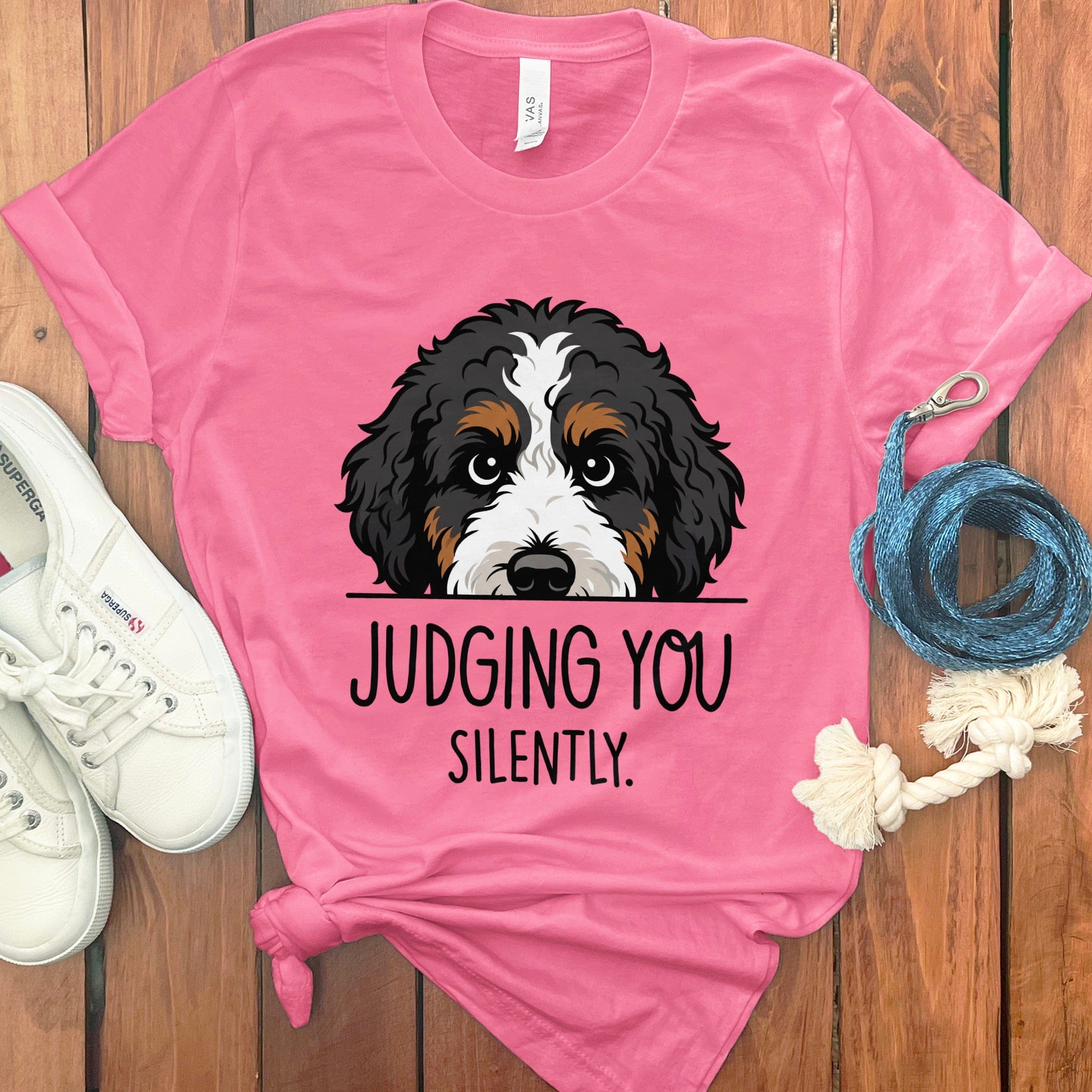 Bernedoodle Judging T-Shirt in Charity Pink / M by MyDesigns
