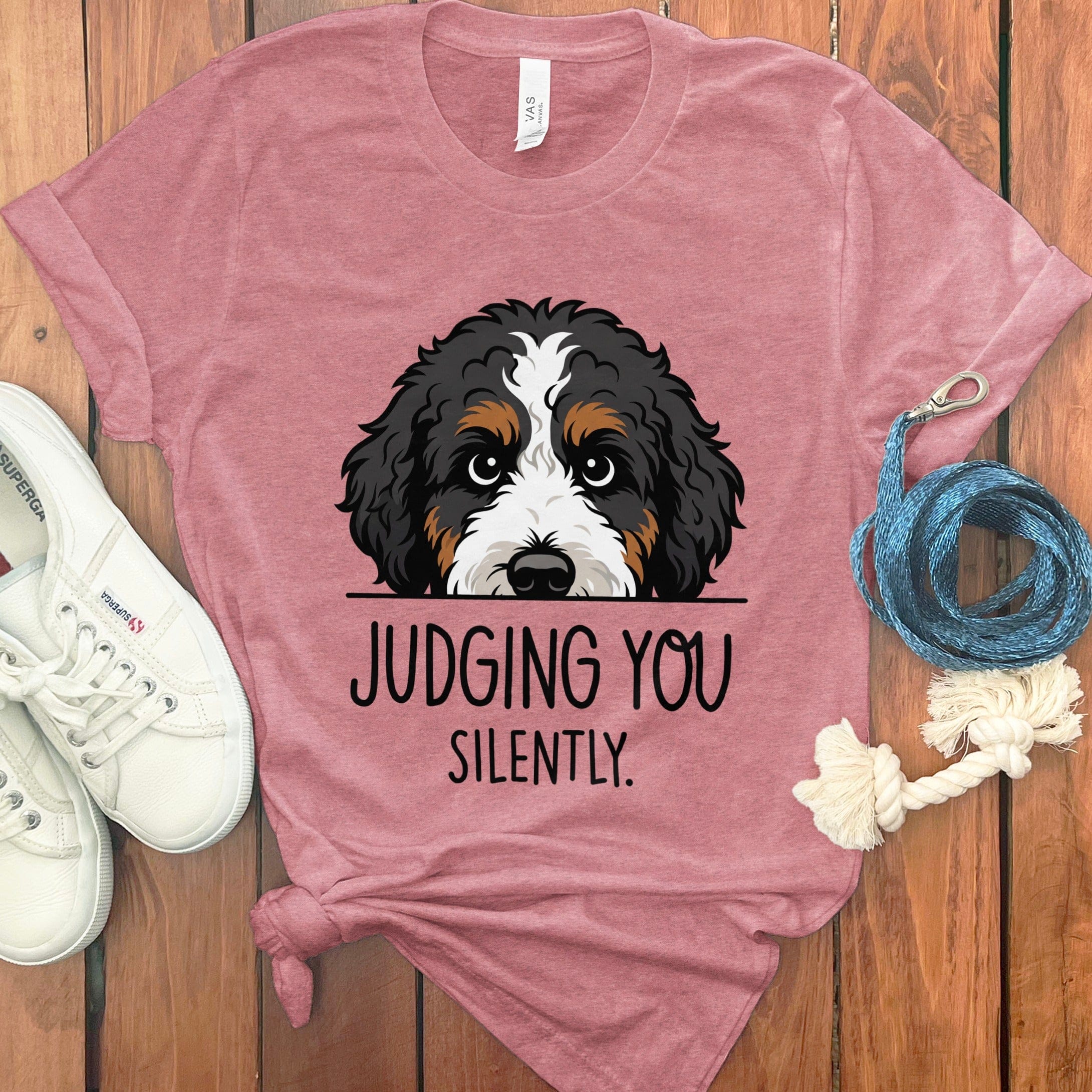 Bernedoodle Judging T-Shirt in Heather Mauve / M by MyDesigns