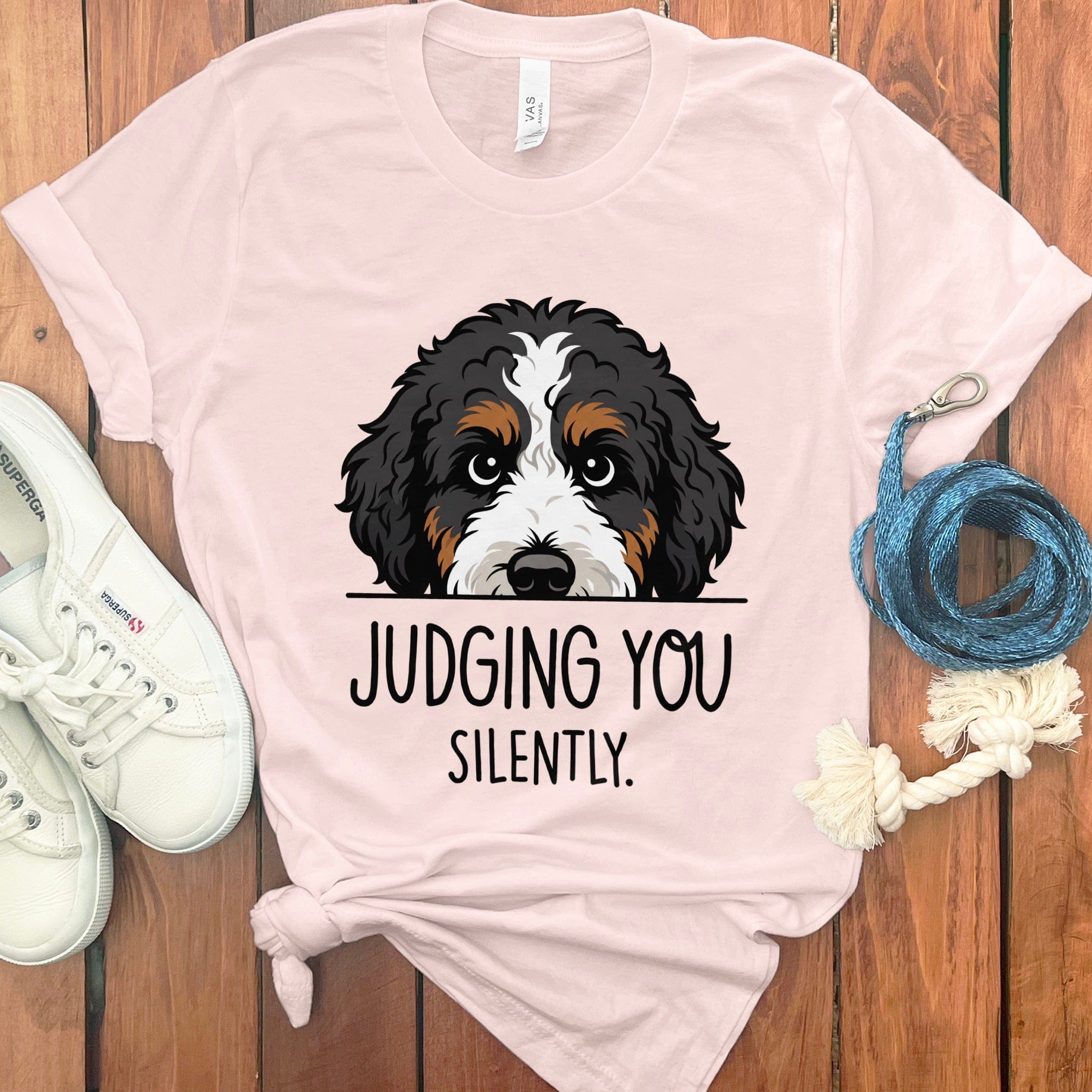 Bernedoodle Judging T-Shirt in Soft Pink / M by MyDesigns