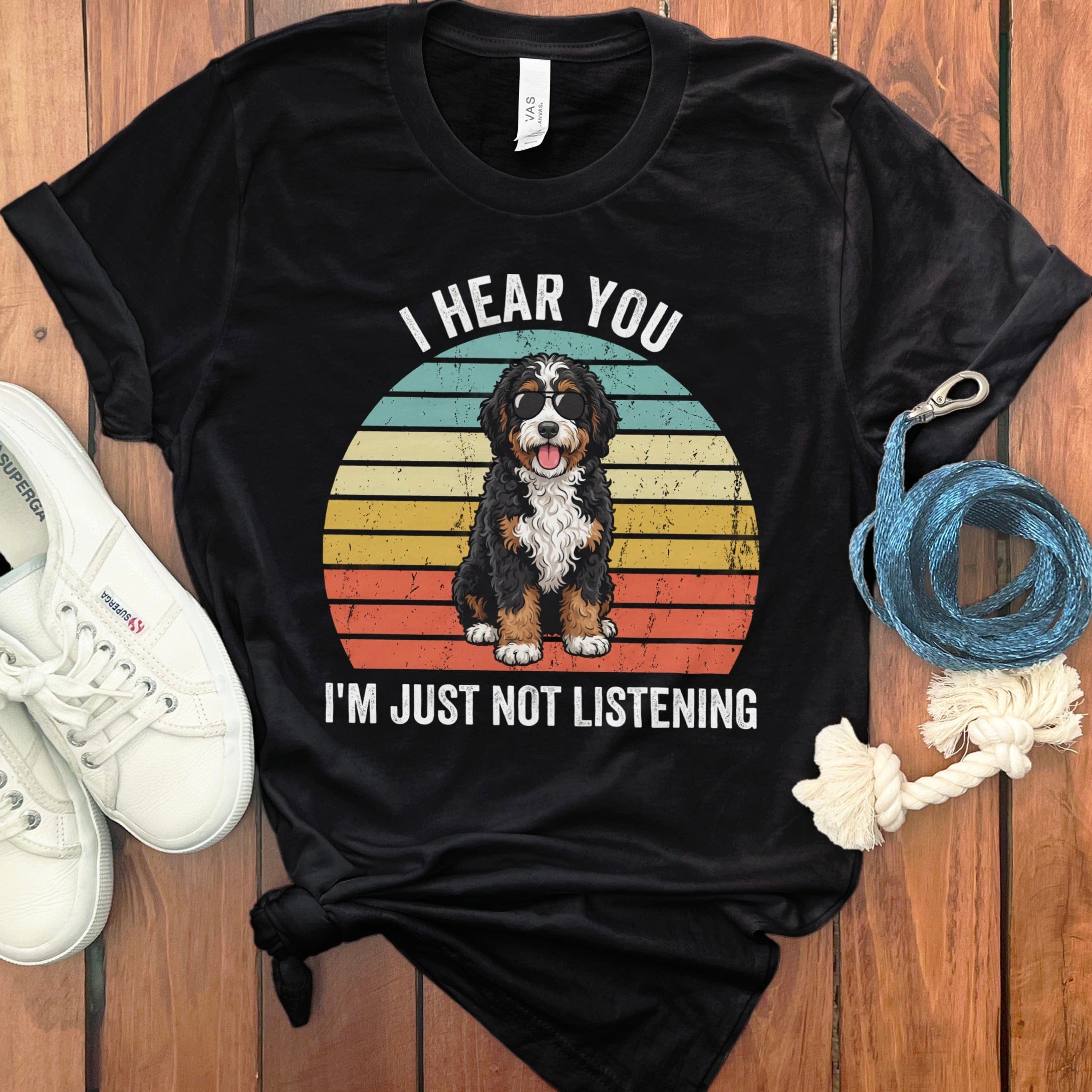 Bernedoodle Just Not Listening T-Shirt in Black / S by Puppy Jo