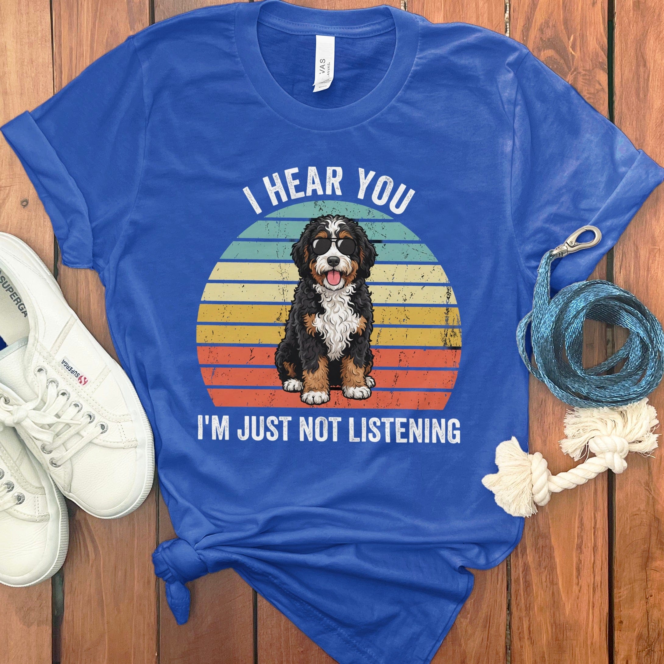 Bernedoodle Just Not Listening T-Shirt in True Royal / S by Puppy Jo