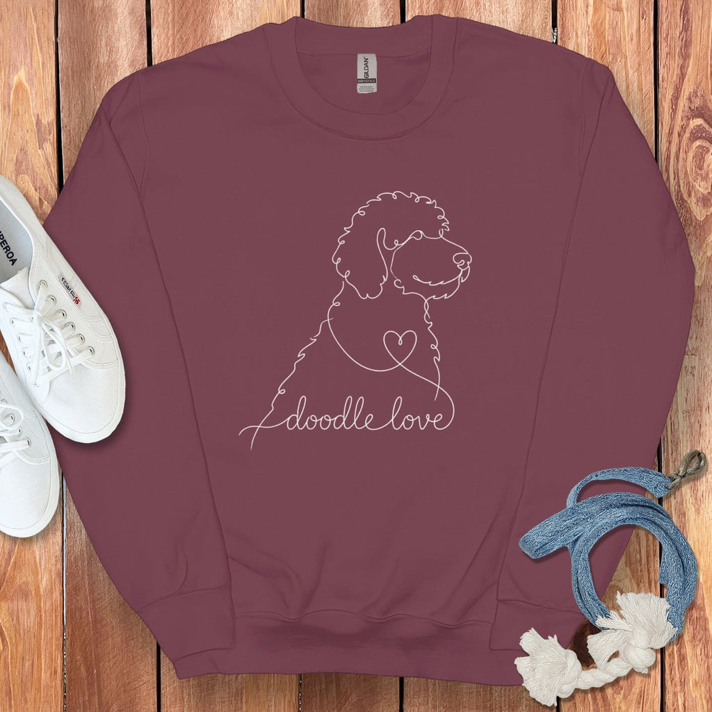 Bernedoodle Love Sweatshirt in Maroon / S by Puppy Jo