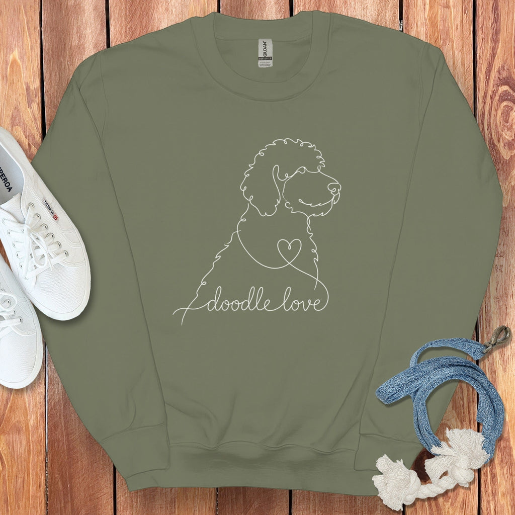 Bernedoodle Love Sweatshirt in Military Green / S by Puppy Jo