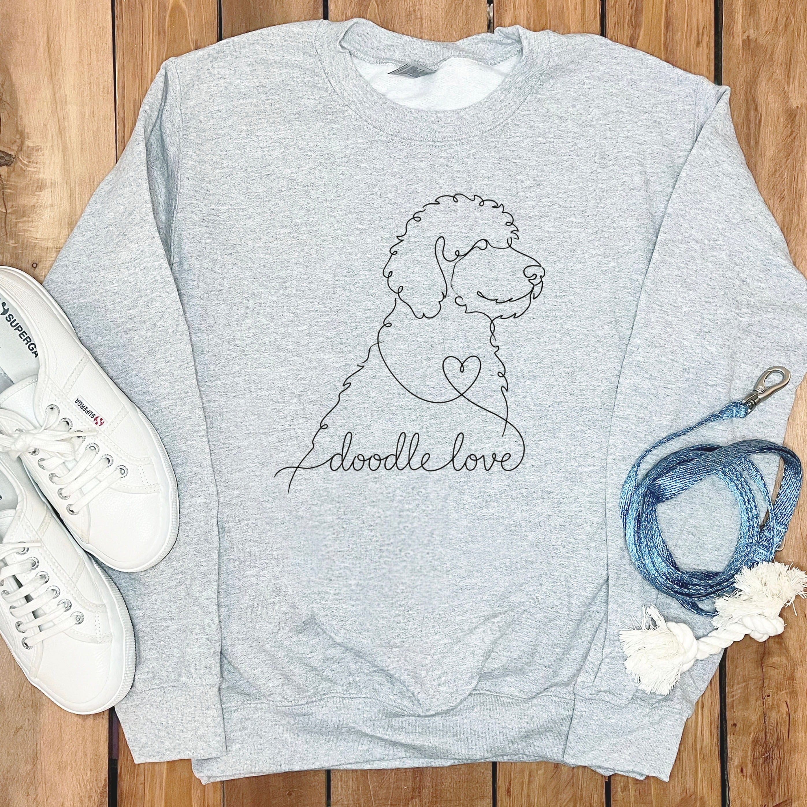 Bernedoodle Love Sweatshirt in Sport Grey / S by Puppy Jo