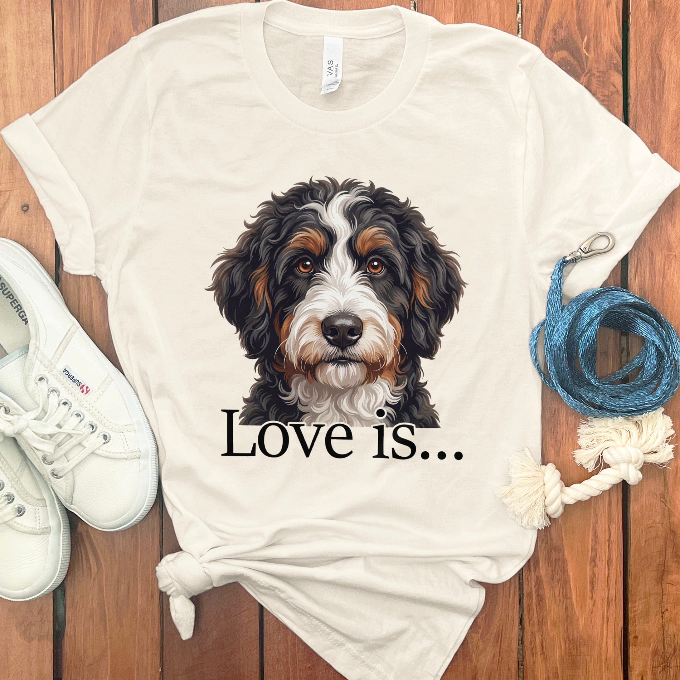 Bernedoodle Love T-Shirt in Natural / M by Puppy Jo