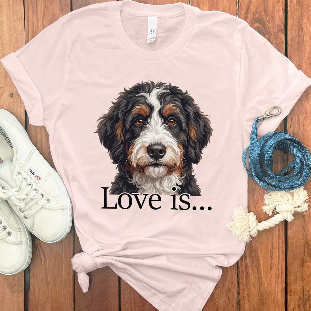 Bernedoodle Love T-Shirt in Soft Pink / M by Puppy Jo