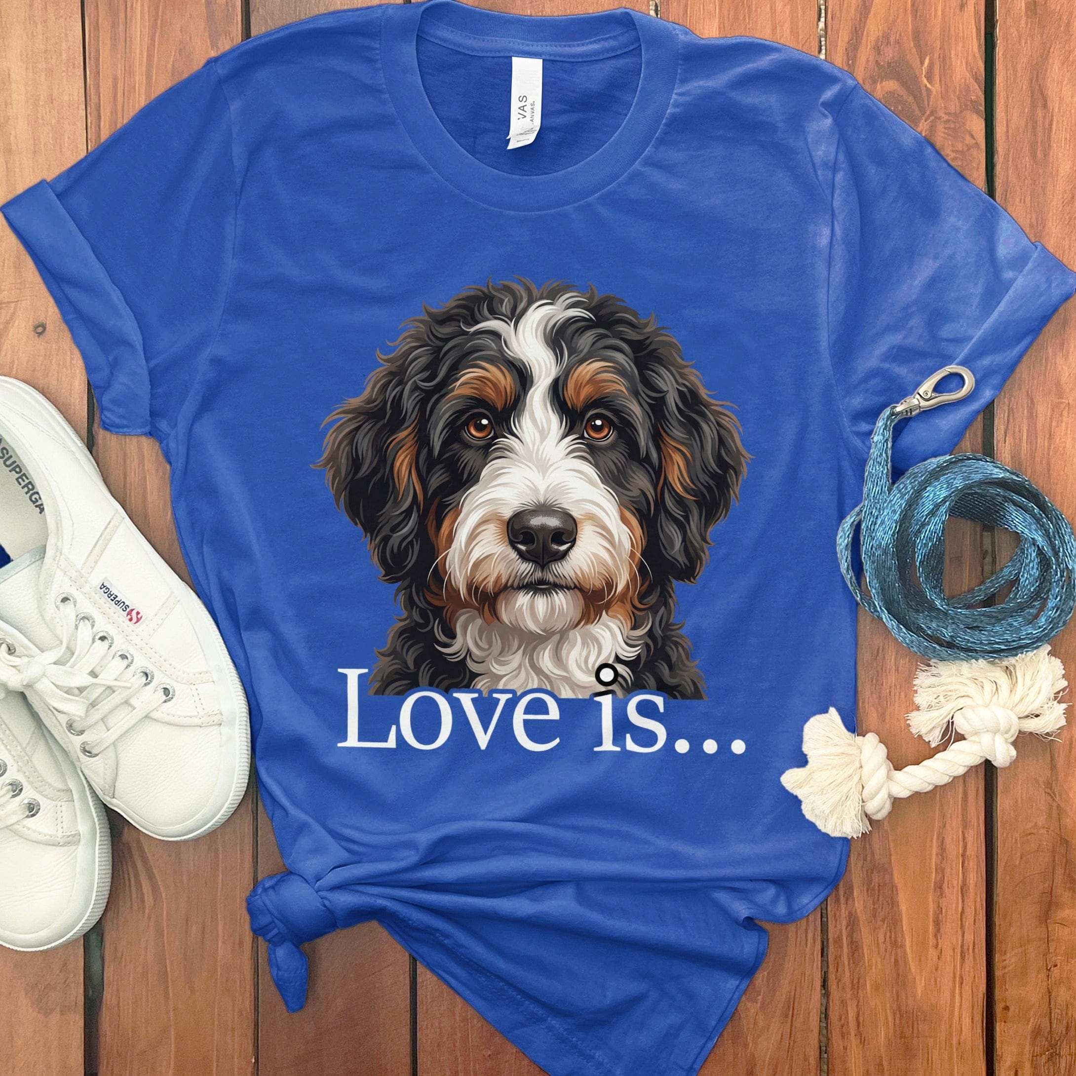Bernedoodle Love T-Shirt in True Royal / M by Puppy Jo