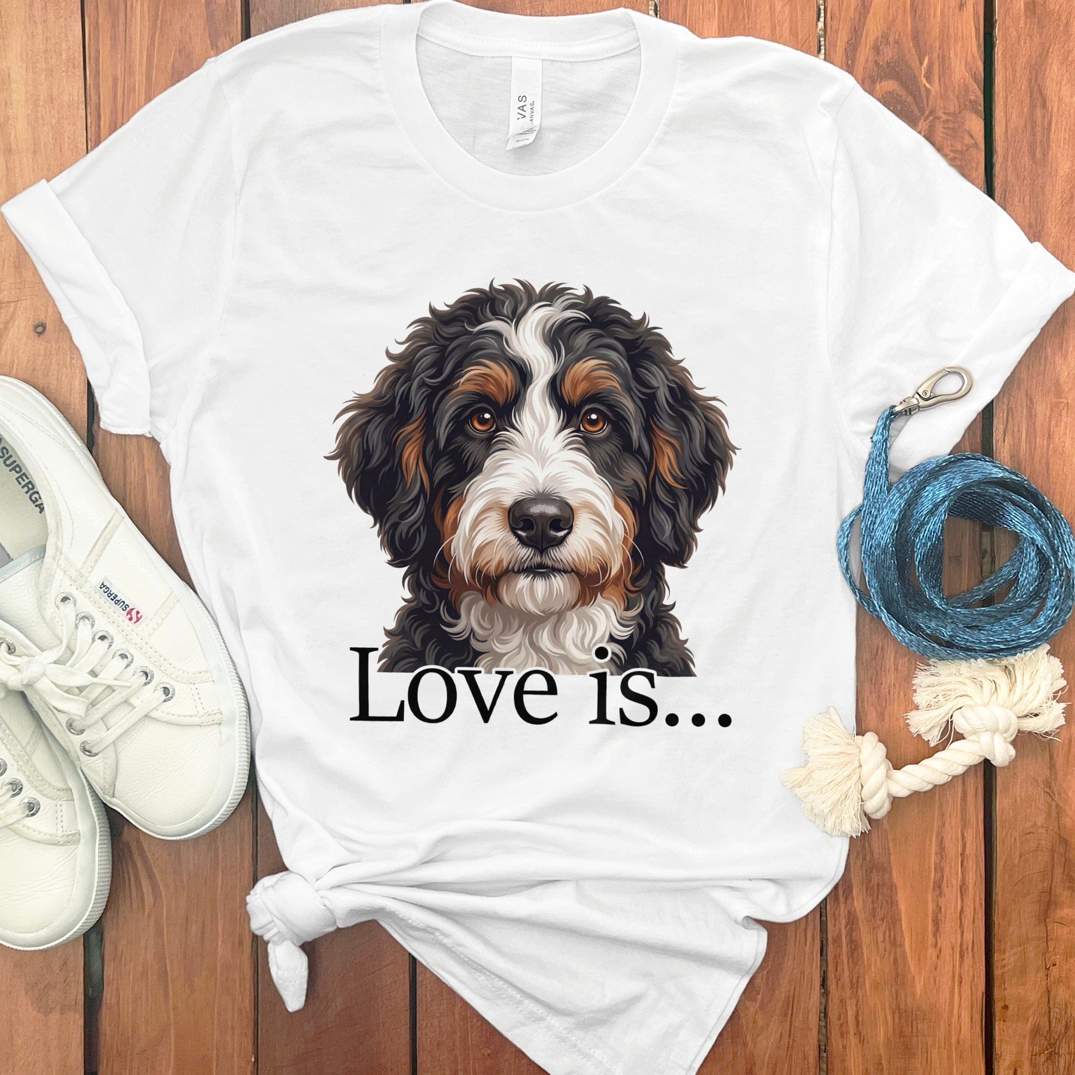 Bernedoodle Love T-Shirt in White / M by Puppy Jo