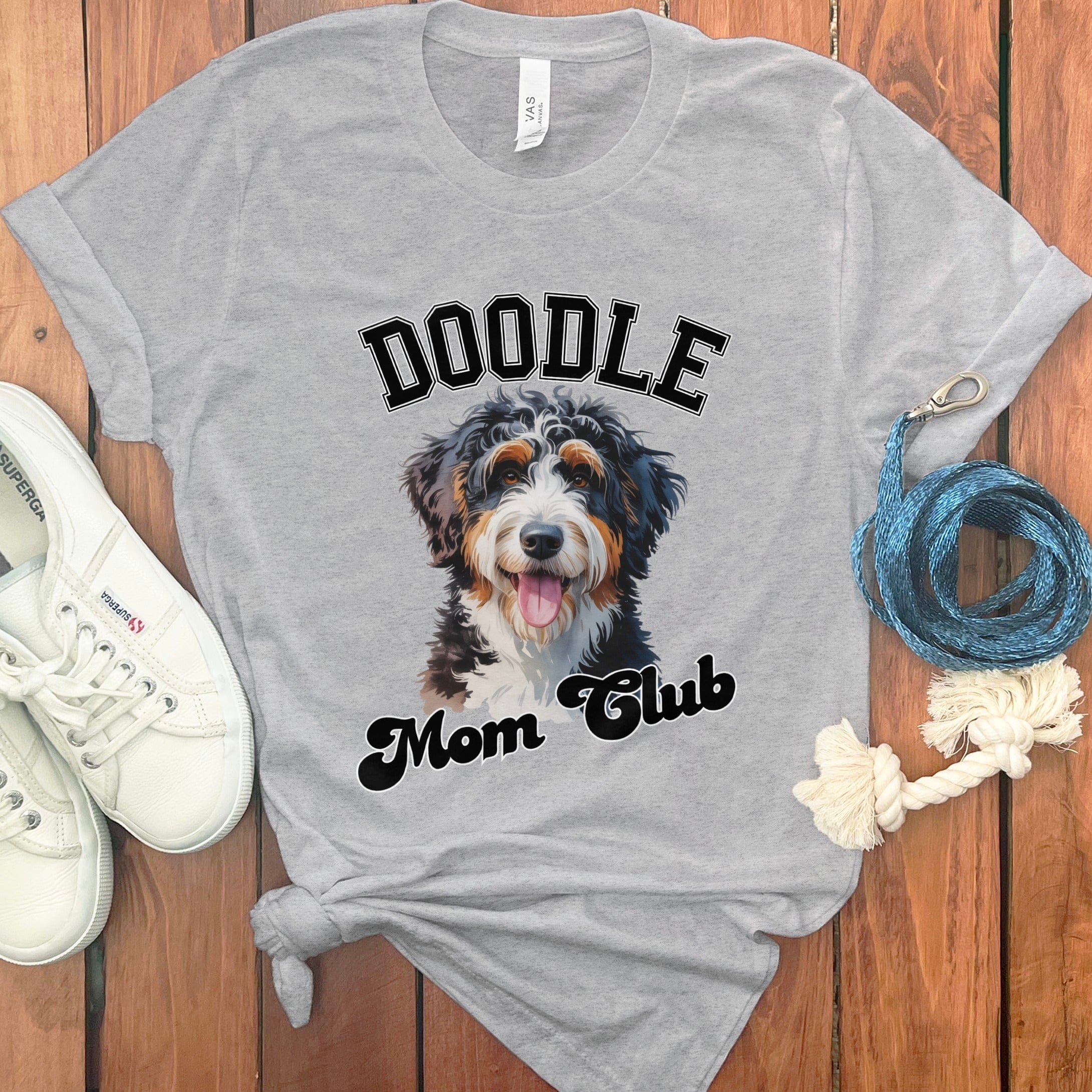 Bernedoodle Mom Club T-Shirt in Athletic Heather / S by Puppy Jo