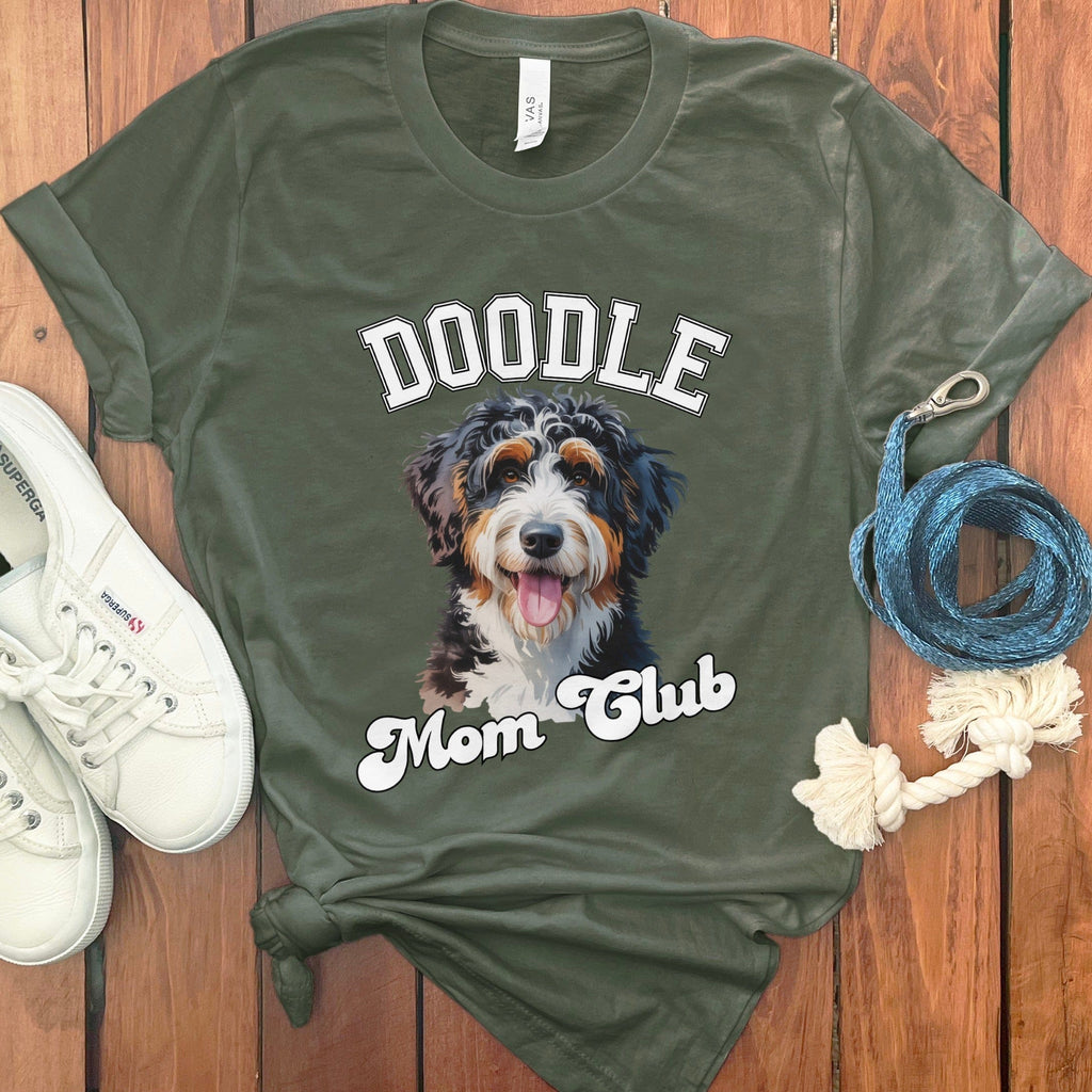 Bernedoodle Mom Club T-Shirt in Military Green / S by Puppy Jo