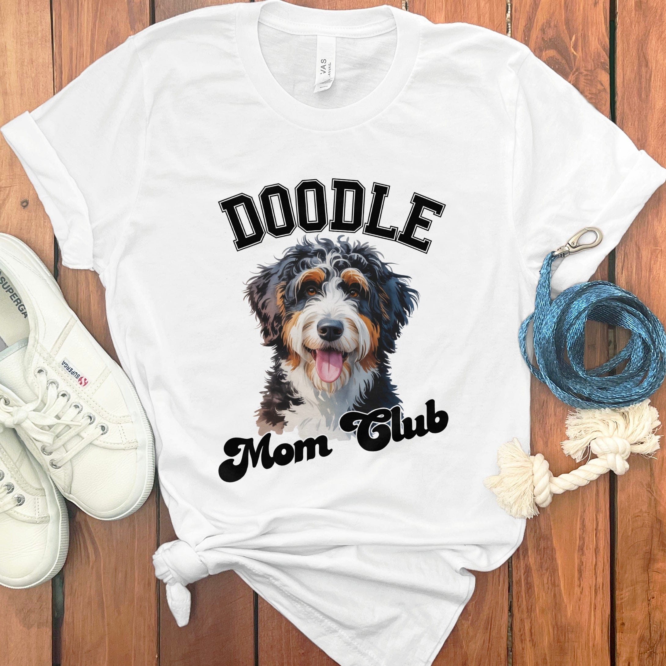 Bernedoodle Mom Club T-Shirt in White / S by Puppy Jo
