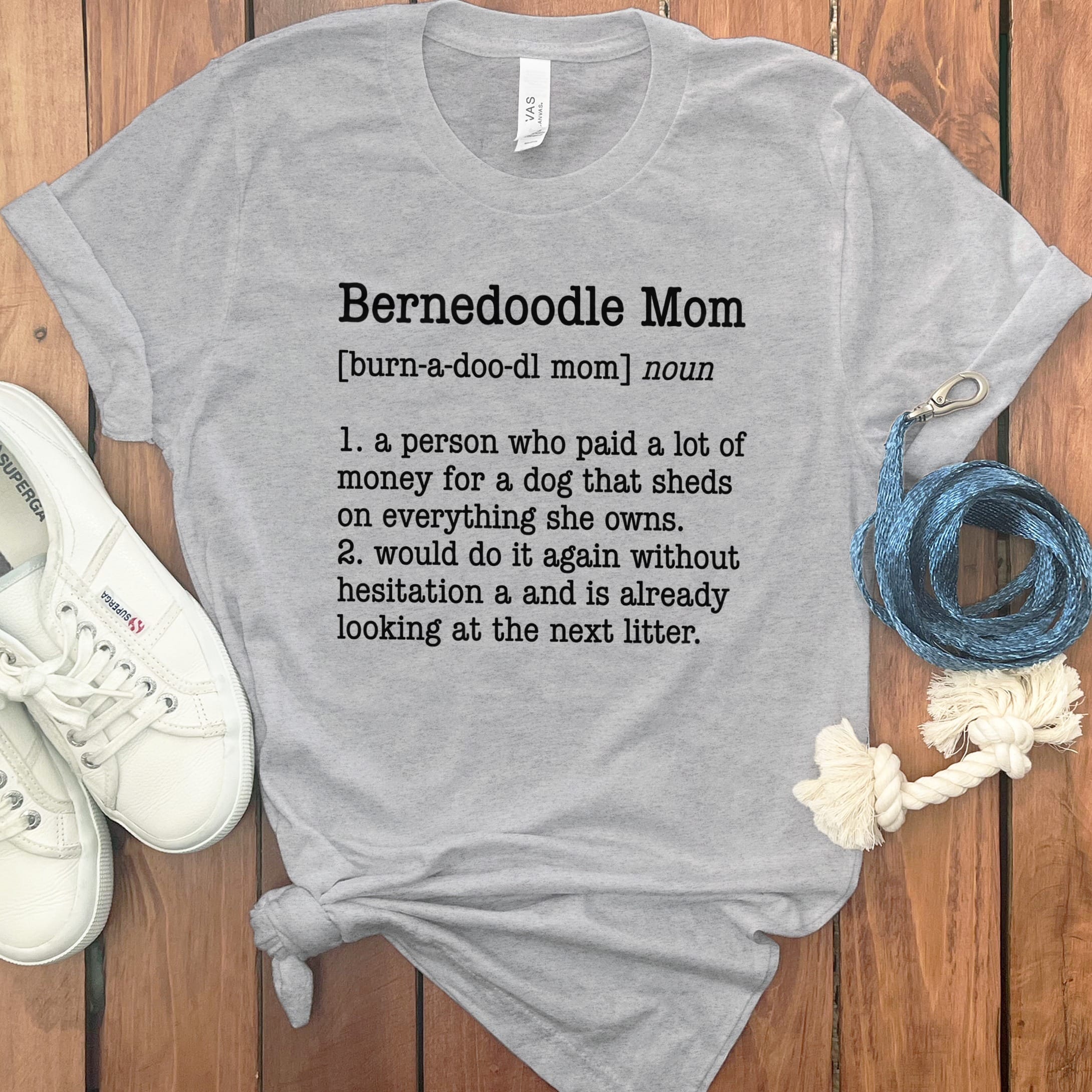 Bernedoodle Mom Dictionary T-Shirt in Athletic Heather / S by Puppy Jo