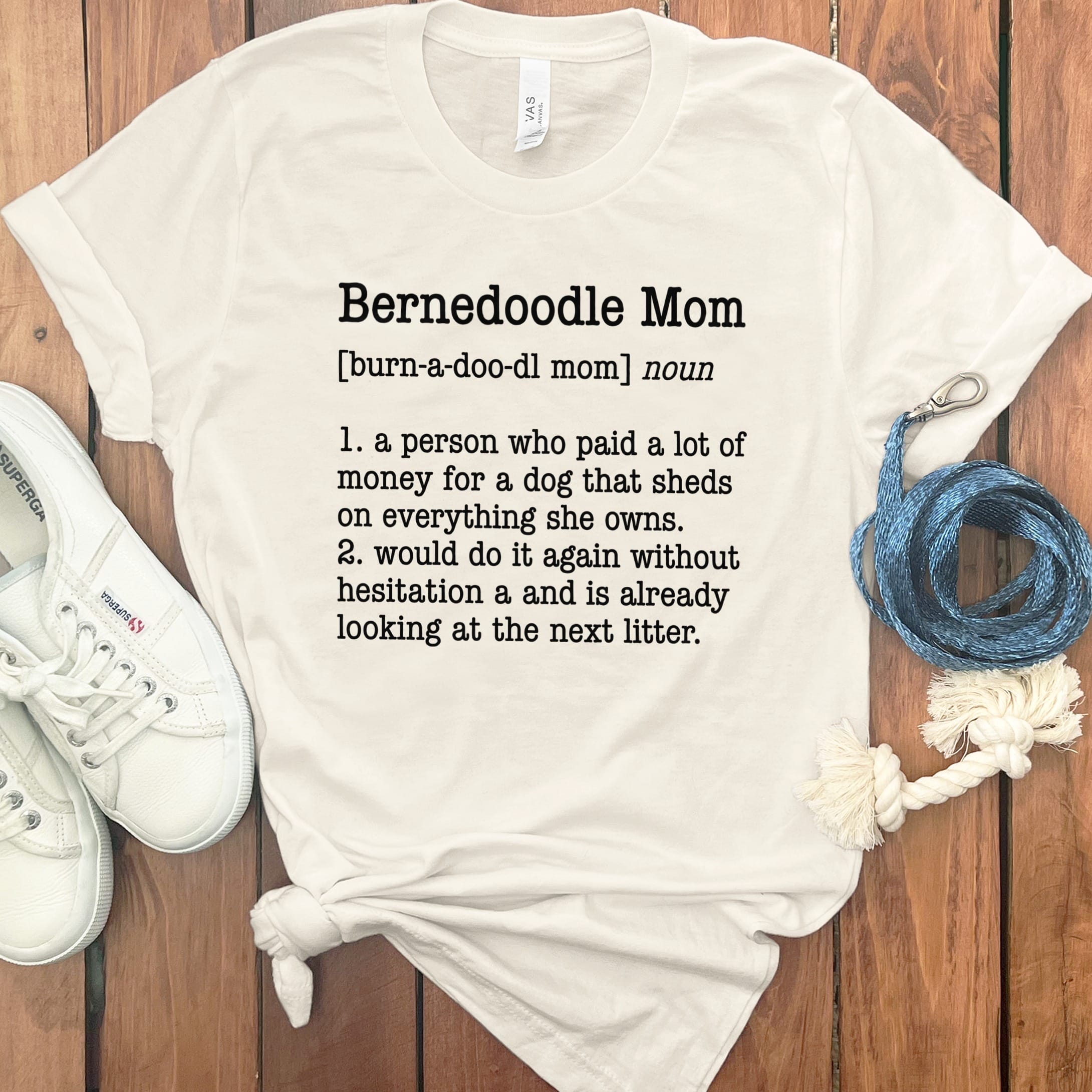 Bernedoodle Mom Dictionary T-Shirt in Natural / S by Puppy Jo