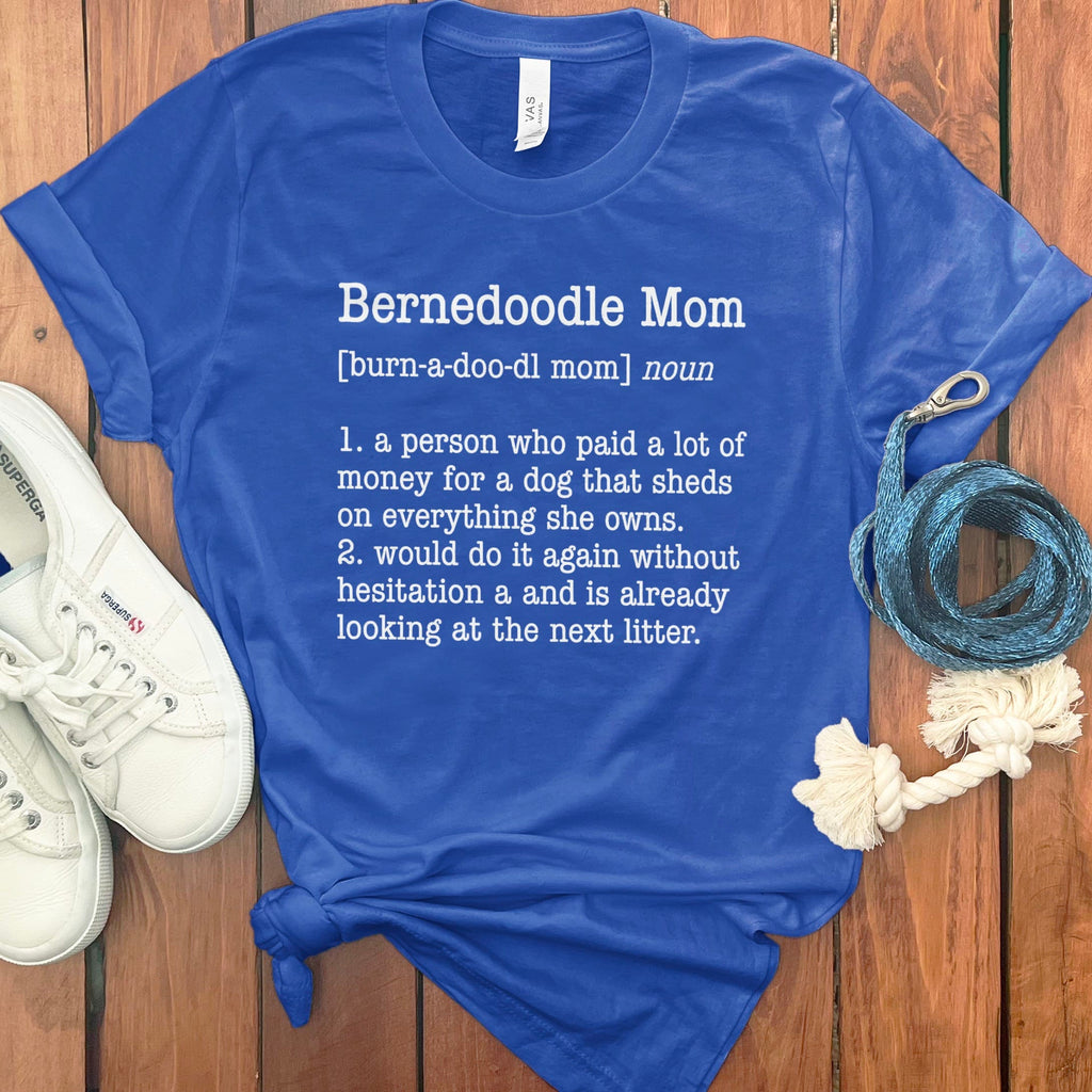 Bernedoodle Mom Dictionary T-Shirt in True Royal / S by Puppy Jo