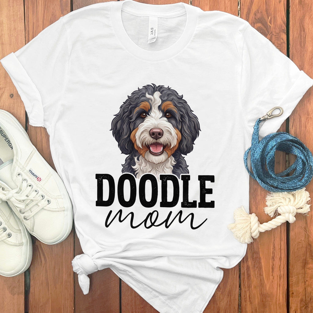 Bernedoodle Mom Graphic T-Shirt in White / S by Puppy Jo