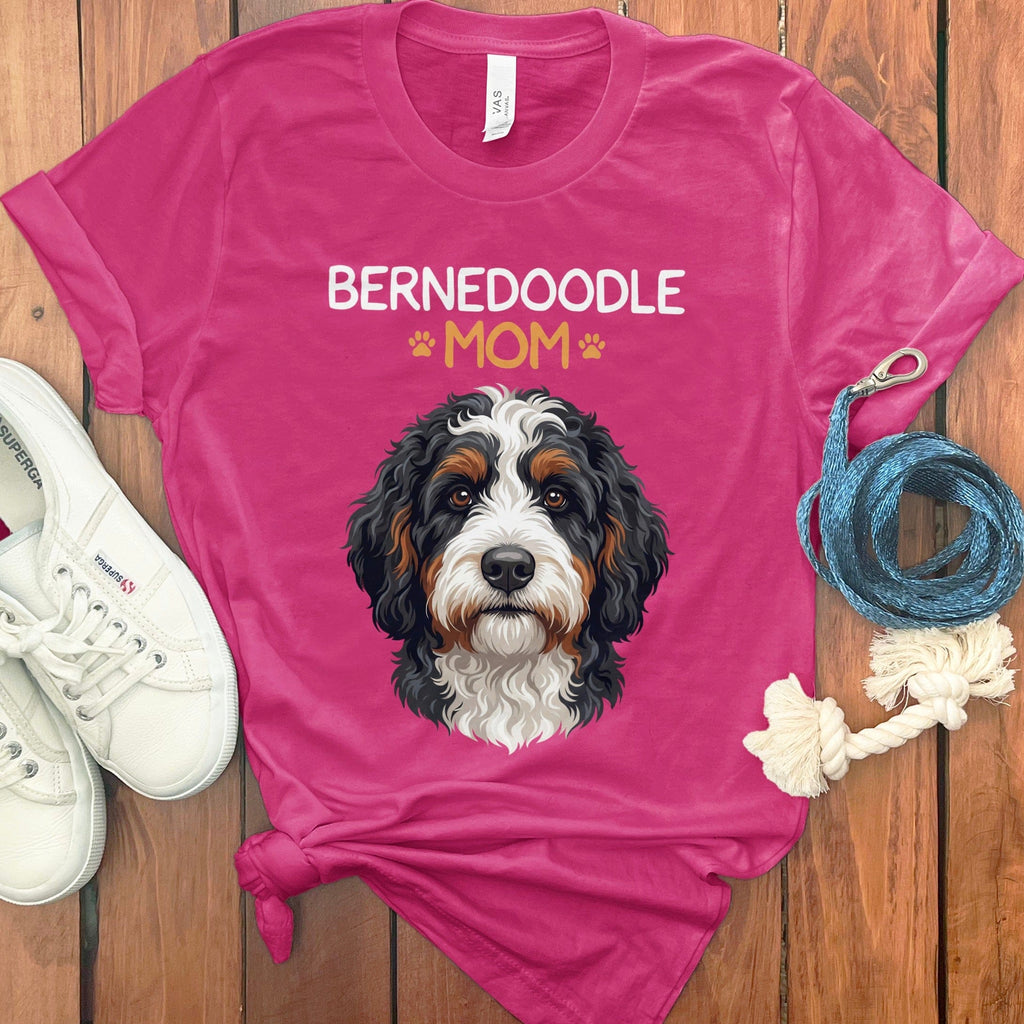 Bernedoodle Mom Paw T-Shirt in Berry / S by Puppy Jo