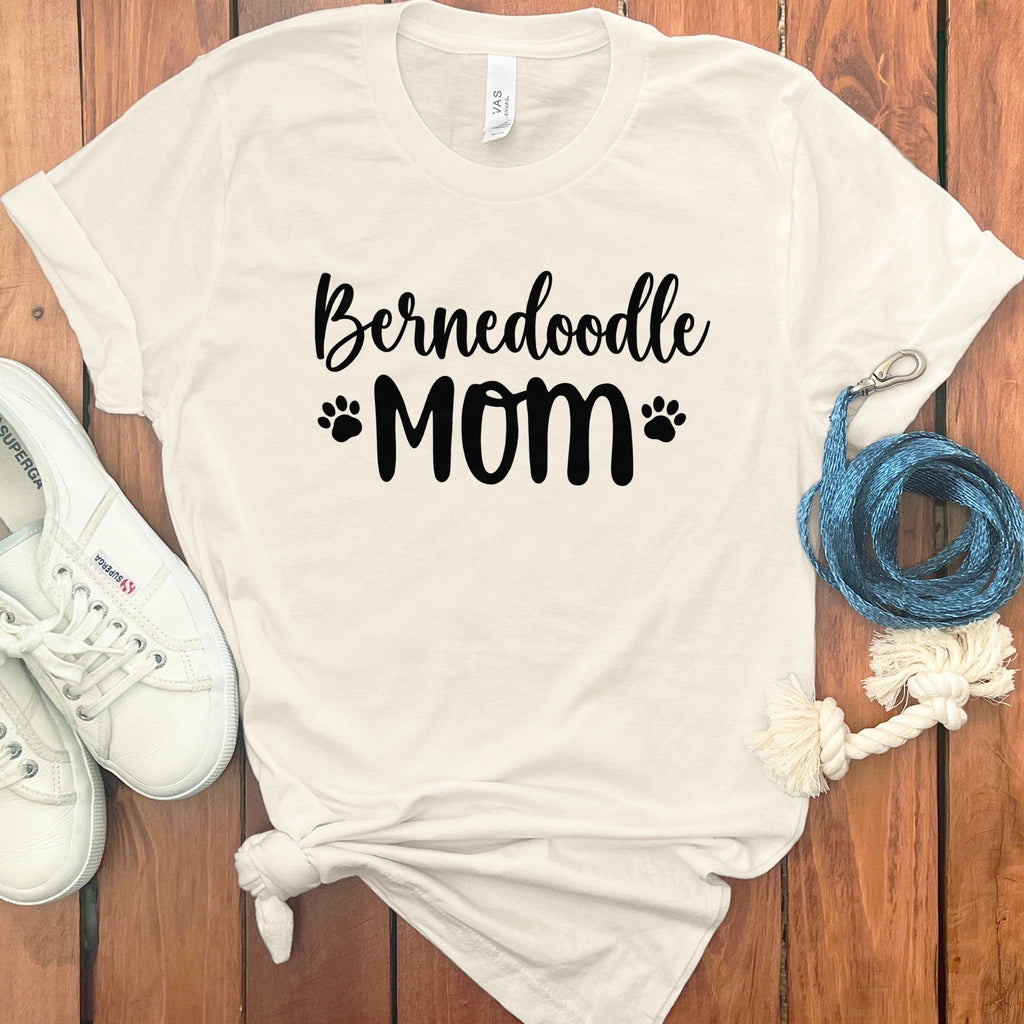 Bernedoodle Mom Script T-Shirt in Natural / S by Puppy Jo