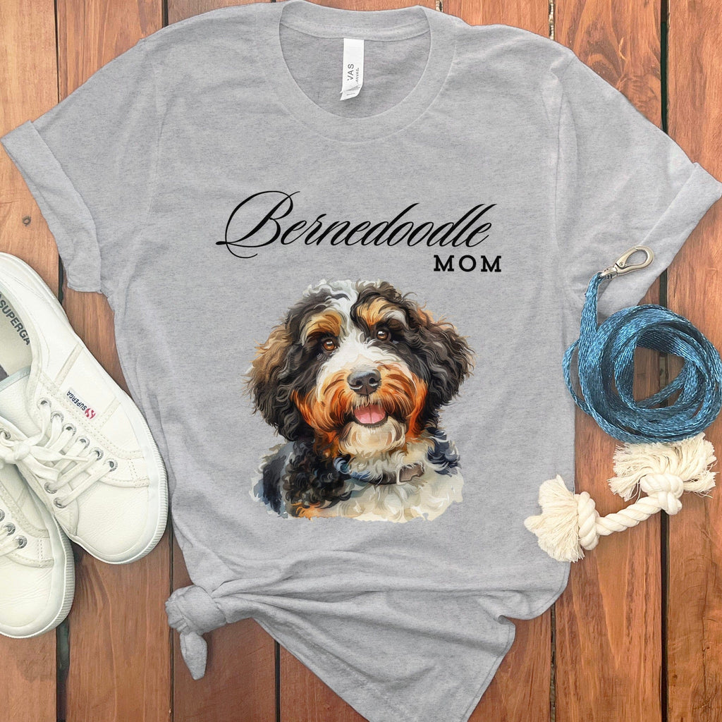 Bernedoodle Mom T-Shirt in Athletic Heather / S by Puppy Jo