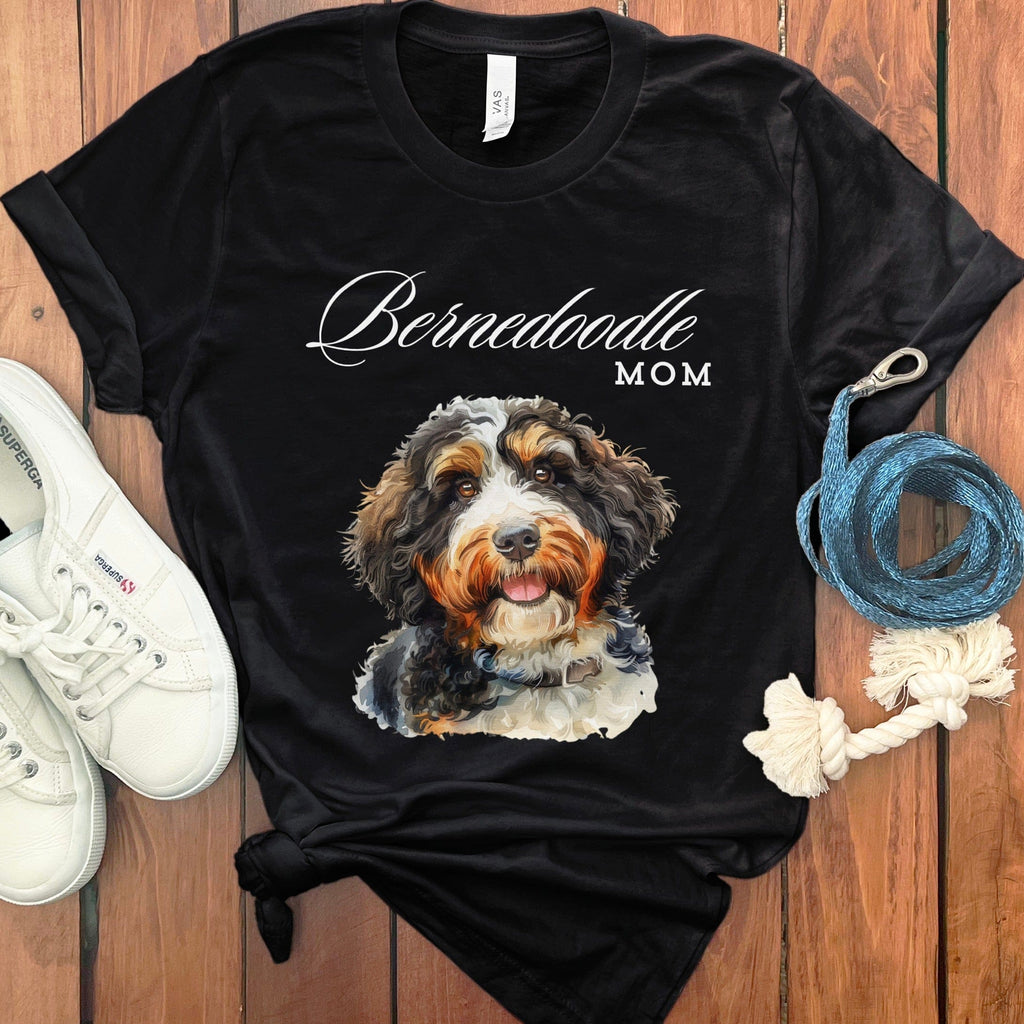 Bernedoodle Mom T-Shirt in Black / S by Puppy Jo