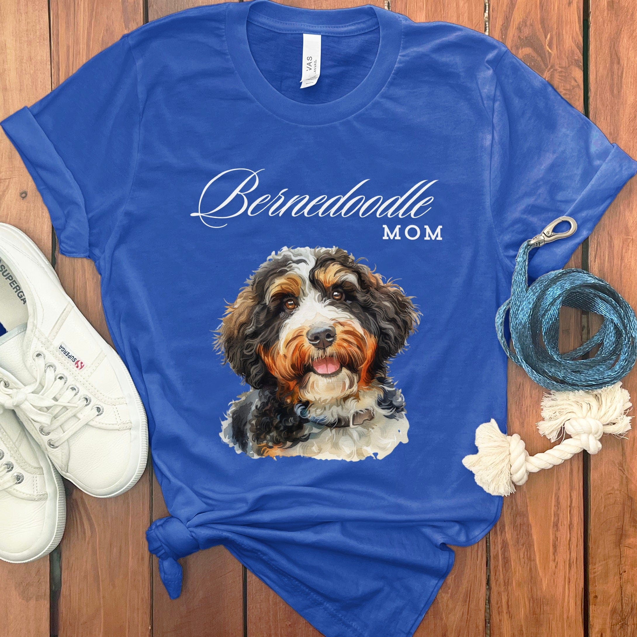 Bernedoodle Mom T-Shirt in True Royal / S by Puppy Jo
