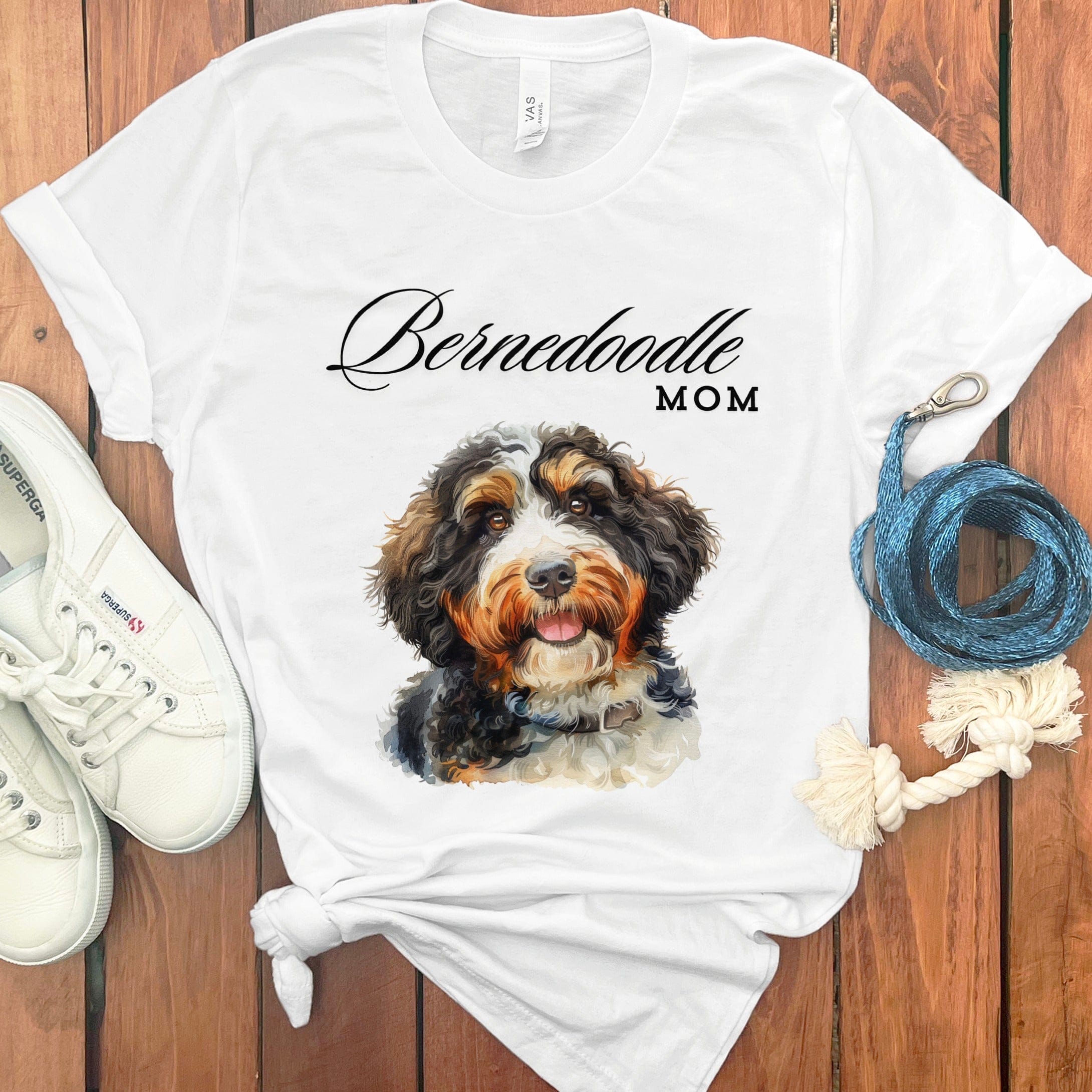 Bernedoodle Mom T-Shirt in White / S by Puppy Jo