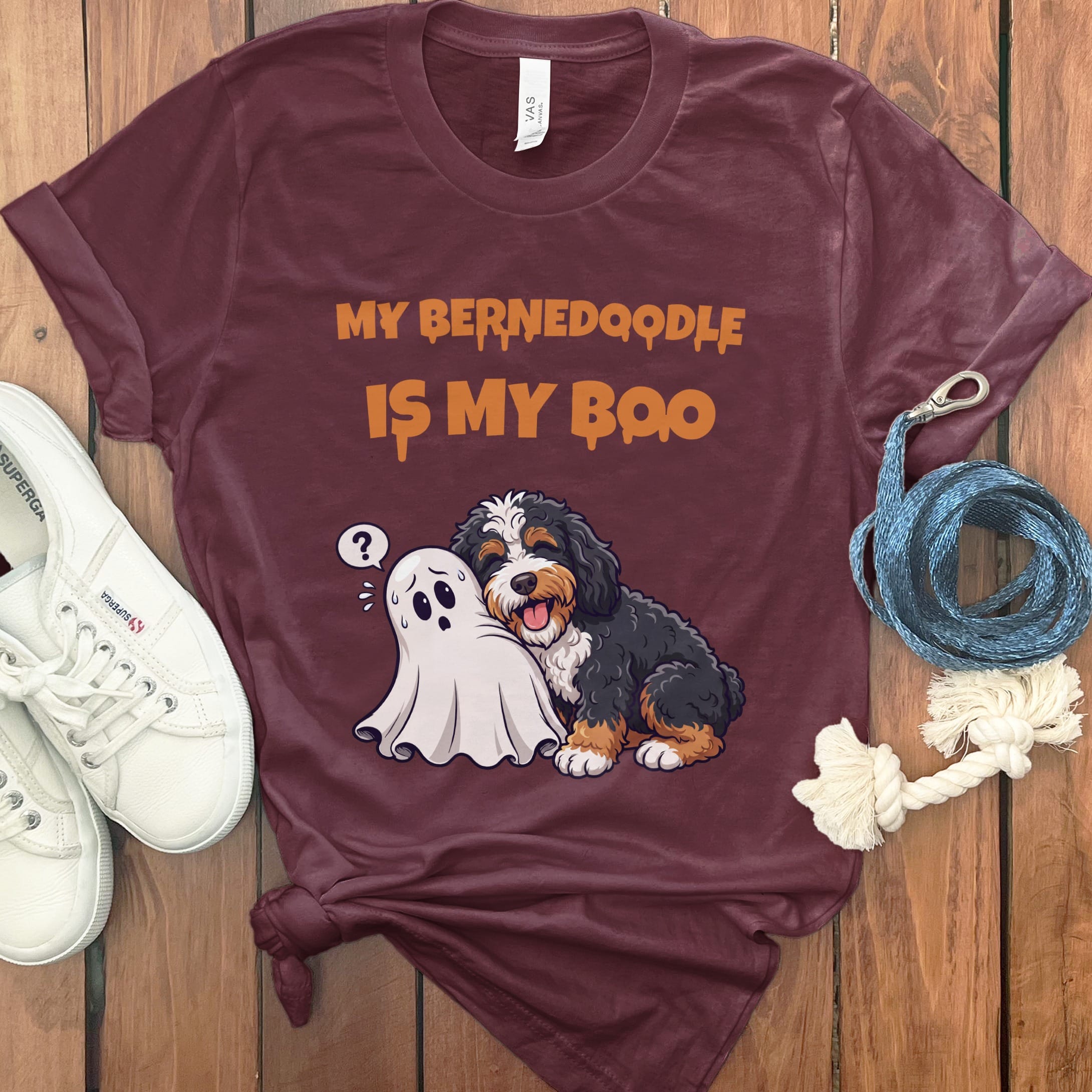 Bernedoodle My Boo T-Shirt in Maroon / S by Puppy Jo