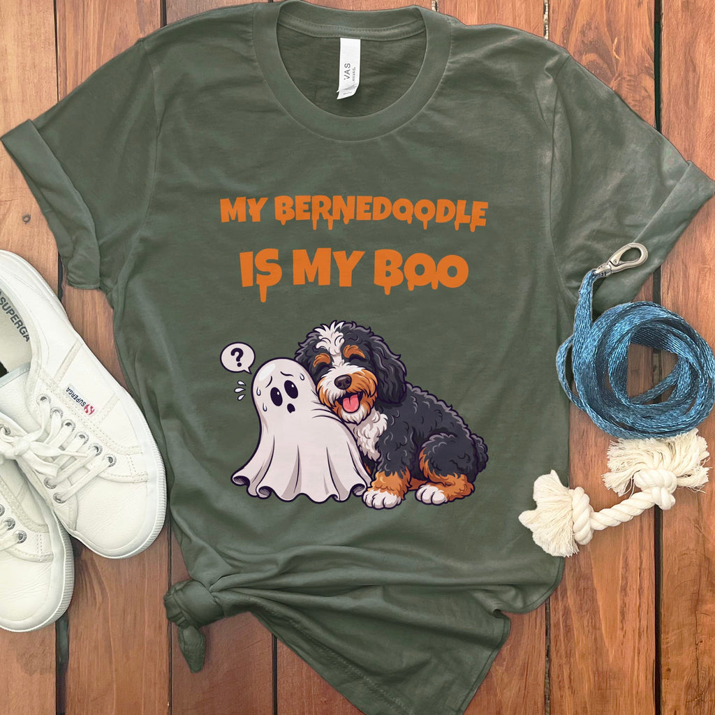 Bernedoodle My Boo T-Shirt in Military Green / S by Puppy Jo