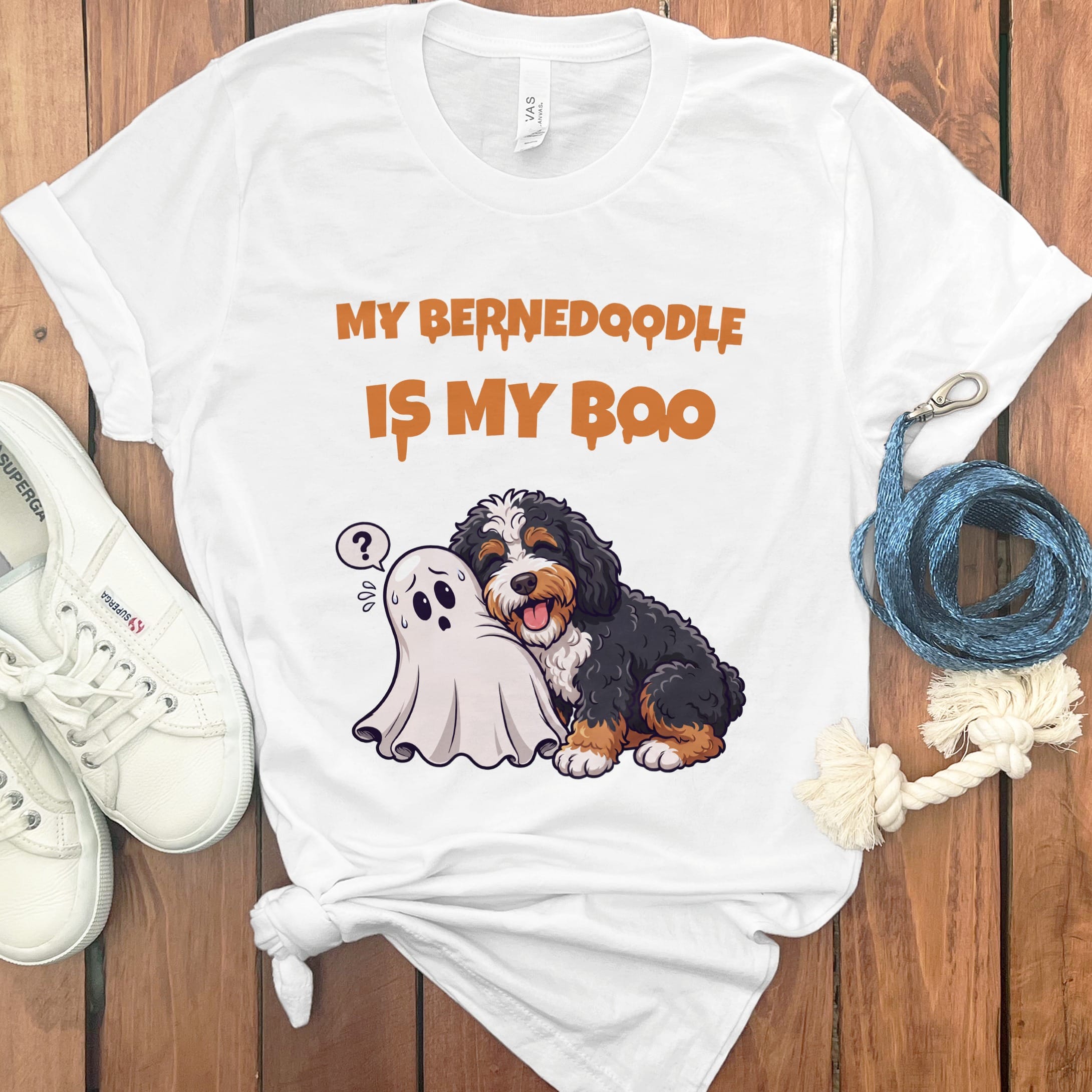 Bernedoodle My Boo T-Shirt in White / S by Puppy Jo