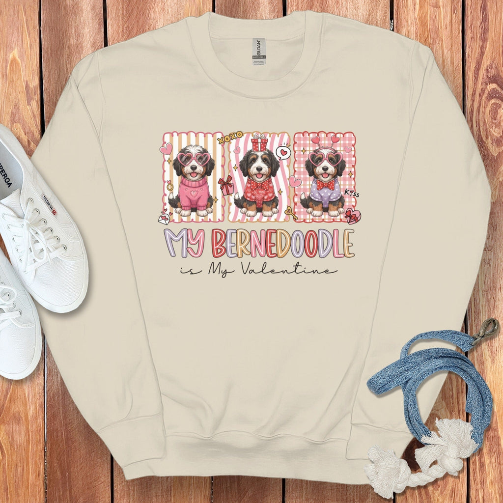 Bernedoodle My Valentine Sweatshirt in Sand / S by Puppy Jo