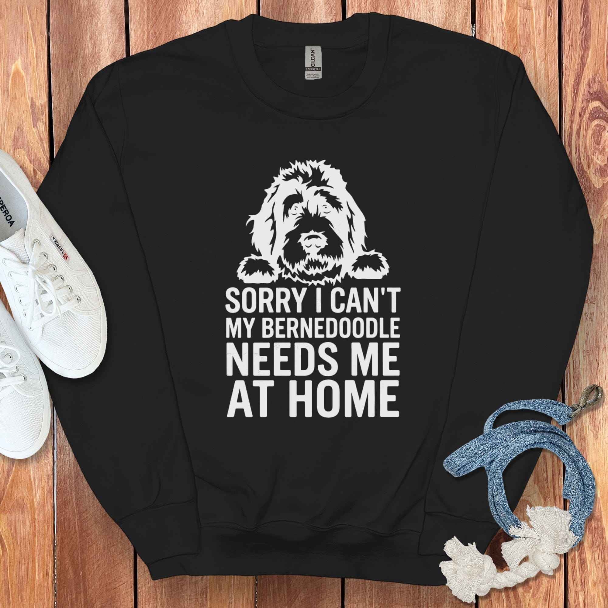 Bernedoodle Needs Me Sweatshirt in Black / S by Puppy Jo