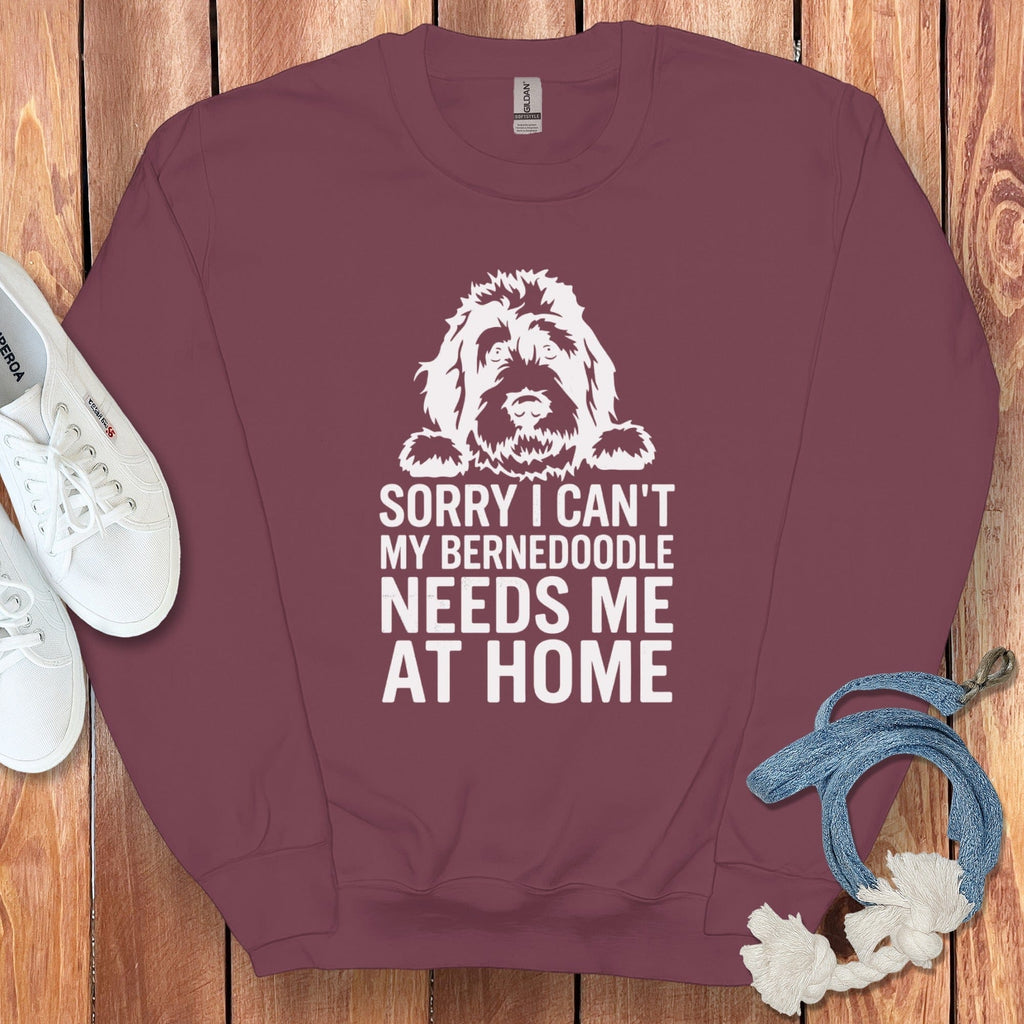 Bernedoodle Needs Me Sweatshirt in Maroon / S by Puppy Jo