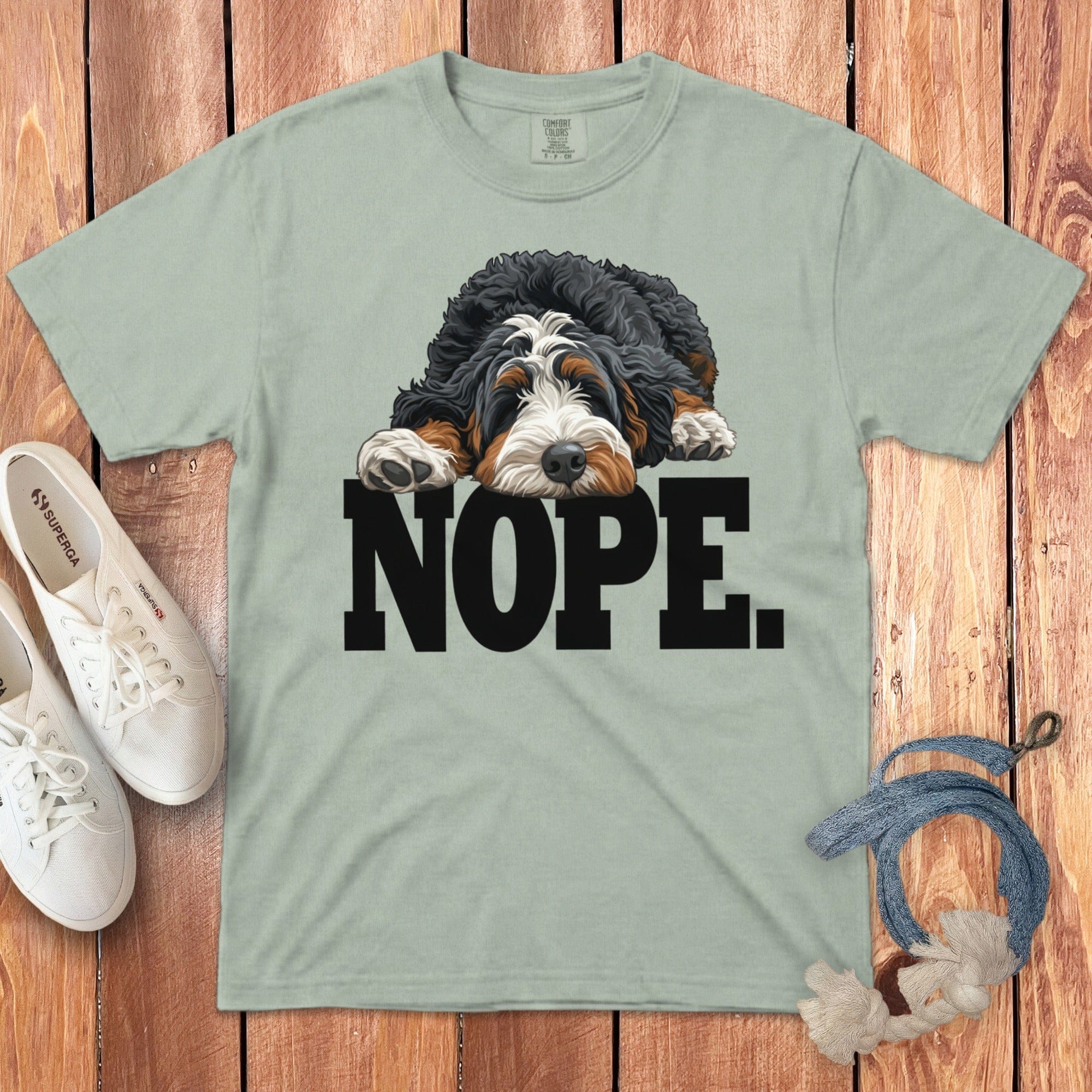 Bernedoodle Nope Signature T-Shirt in Bay / S by Puppy Jo