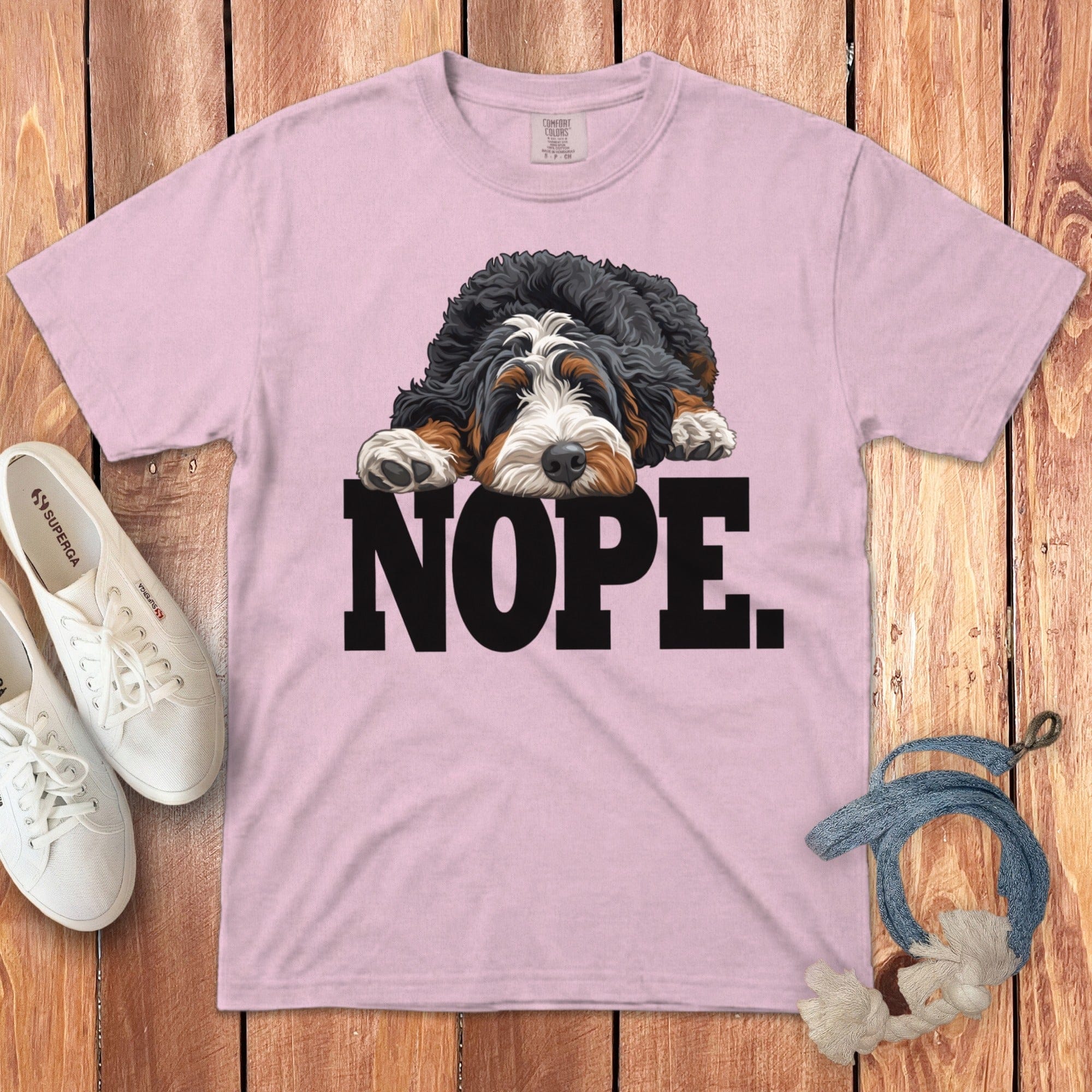Bernedoodle Nope Signature T-Shirt in Blossom / S by Puppy Jo