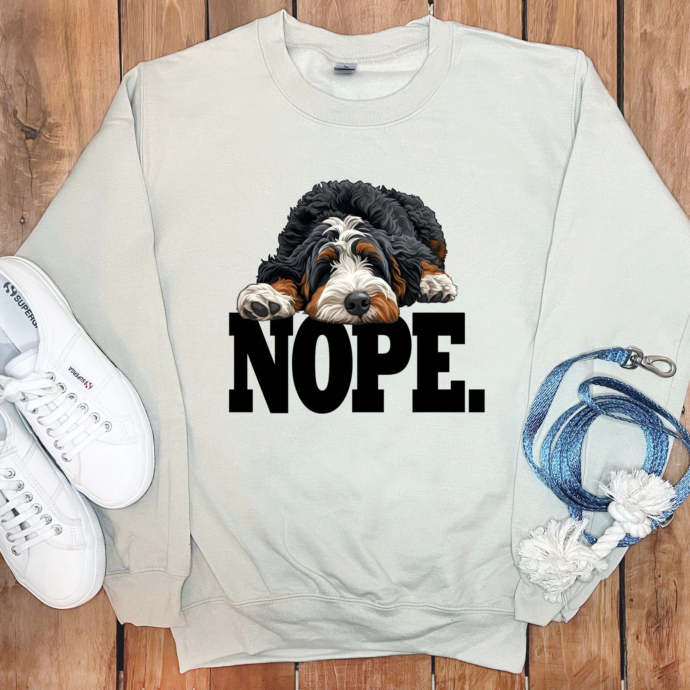 Bernedoodle Nope Sweatshirt in by Puppy Jo