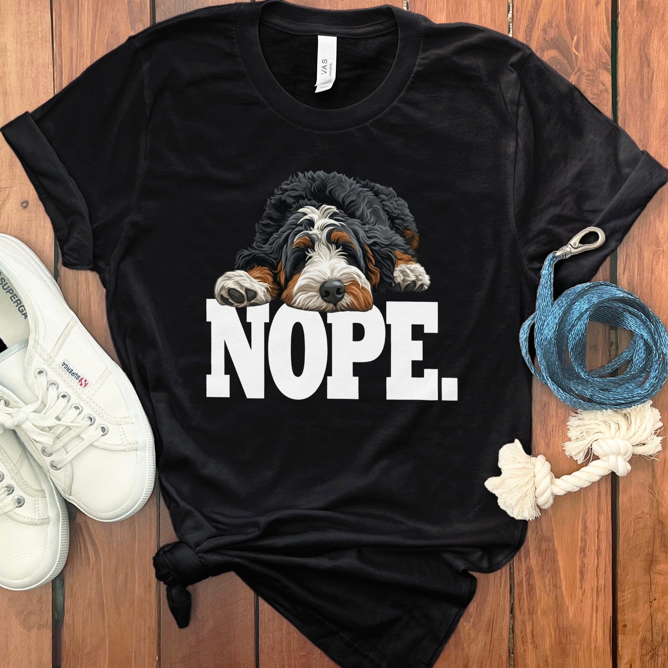 Bernedoodle Nope T-Shirt in Black / S by Puppy Jo