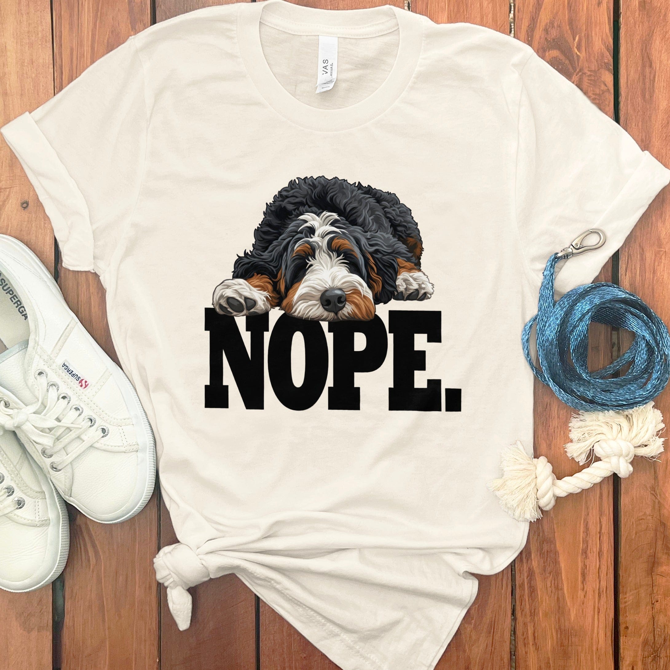 Bernedoodle Nope T-Shirt in Natural / S by Puppy Jo
