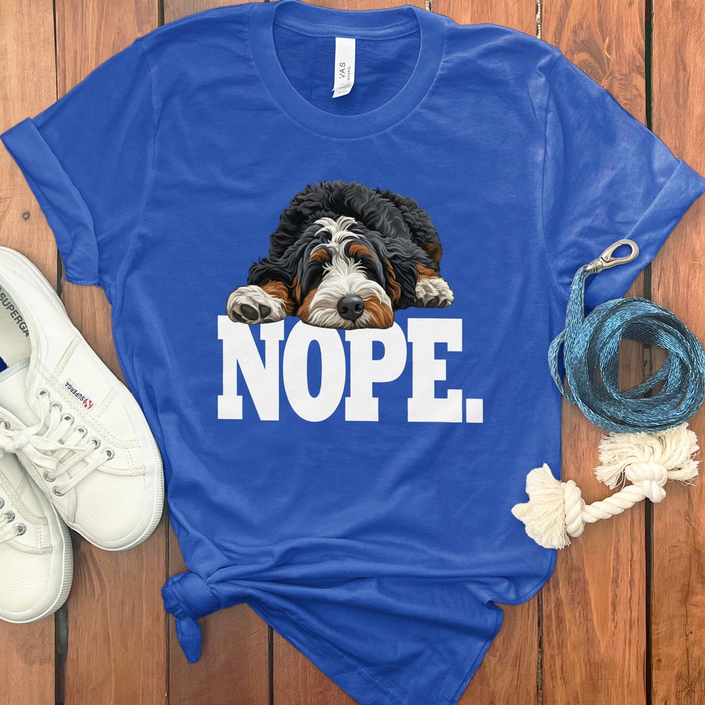 Bernedoodle Nope T-Shirt in True Royal / S by Puppy Jo