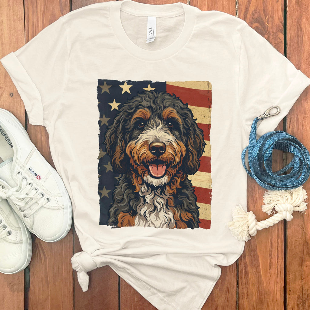 Bernedoodle Patriotic T-Shirt in Natural / S by Puppy Jo