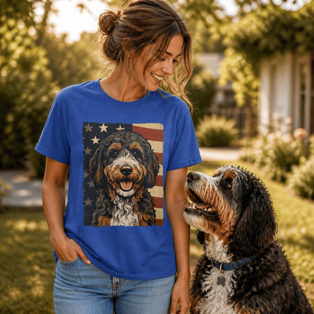 Bernedoodle Patriotic T-Shirt in by Puppy Jo
