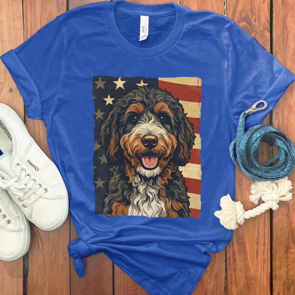 Bernedoodle Patriotic T-Shirt in True Royal / S by Puppy Jo